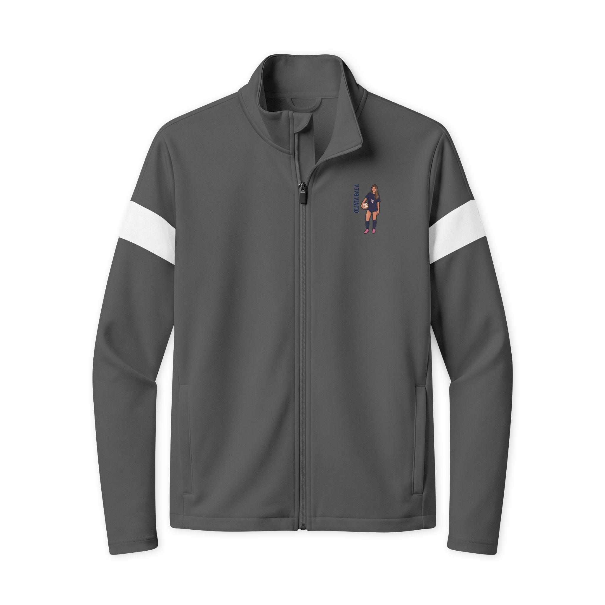Travel Full-Zip Jacket — character_name_vertical in Iron Grey/ White