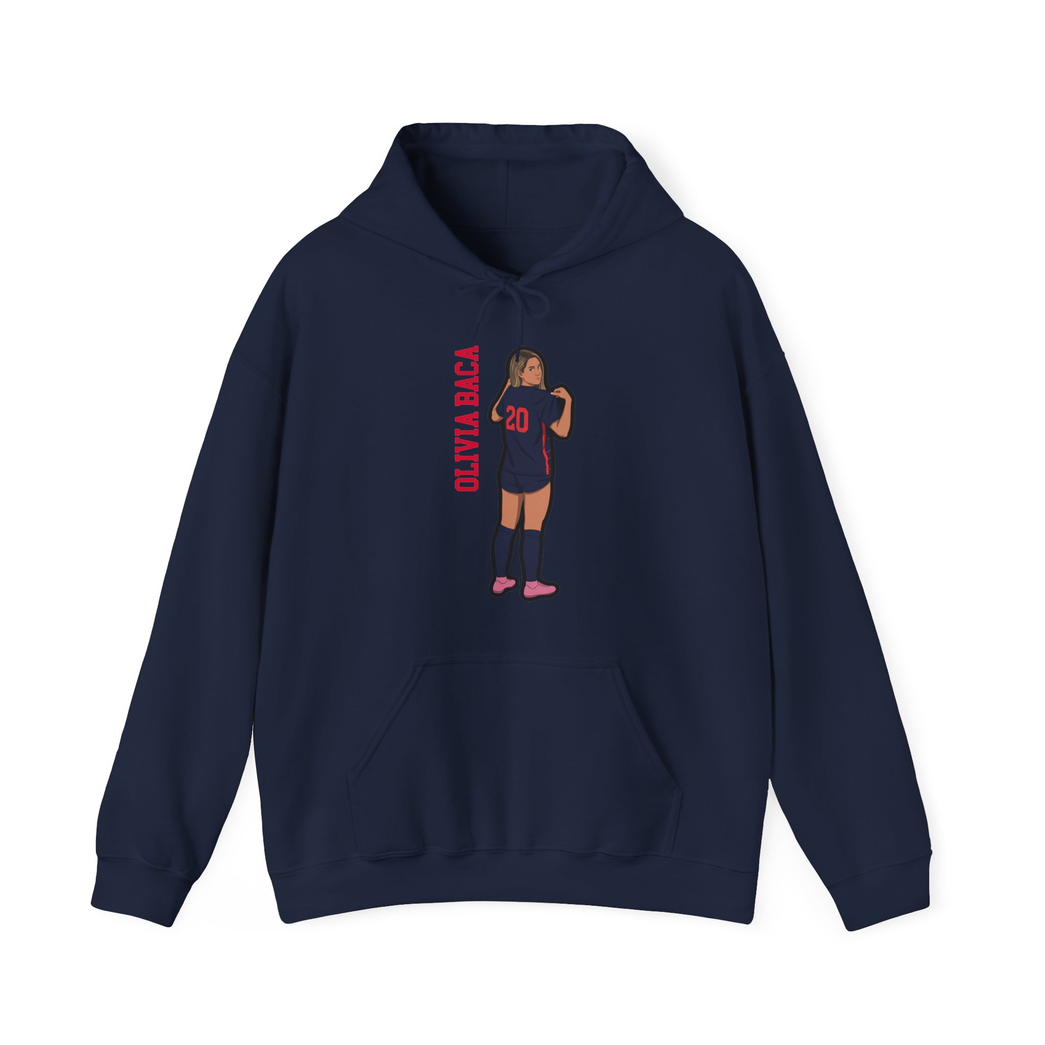 Hoodie — character_name_vertical in Navy