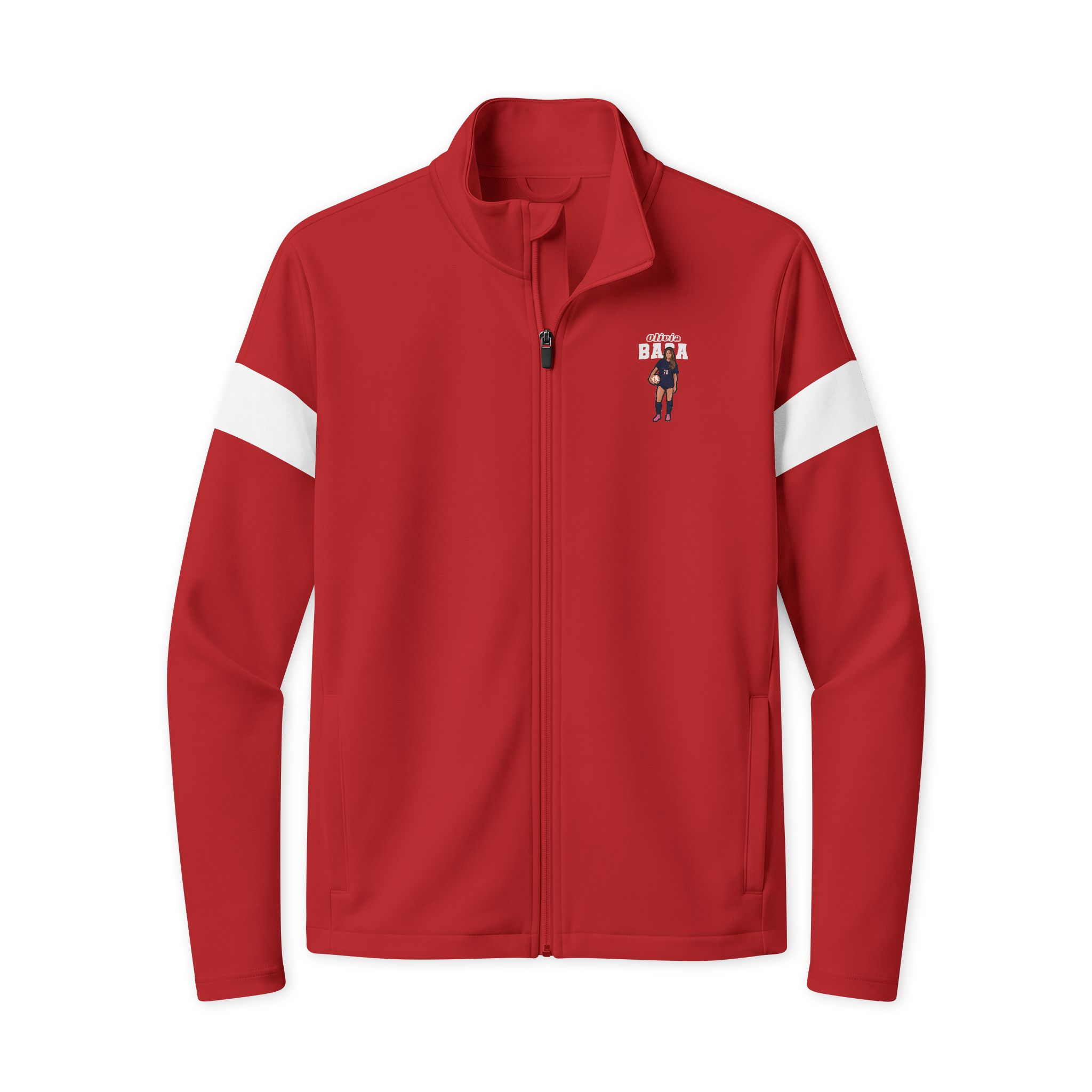 Travel Full-Zip Jacket — character_name_arch in Deep Red/ White