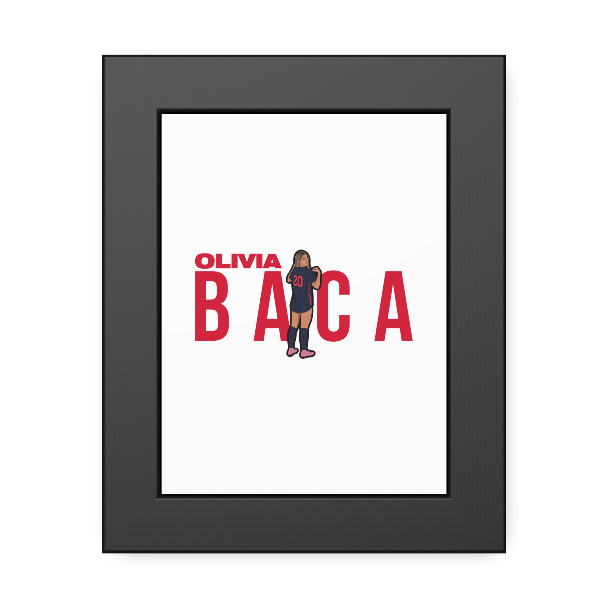 Framed Poster — character_player_name in Black