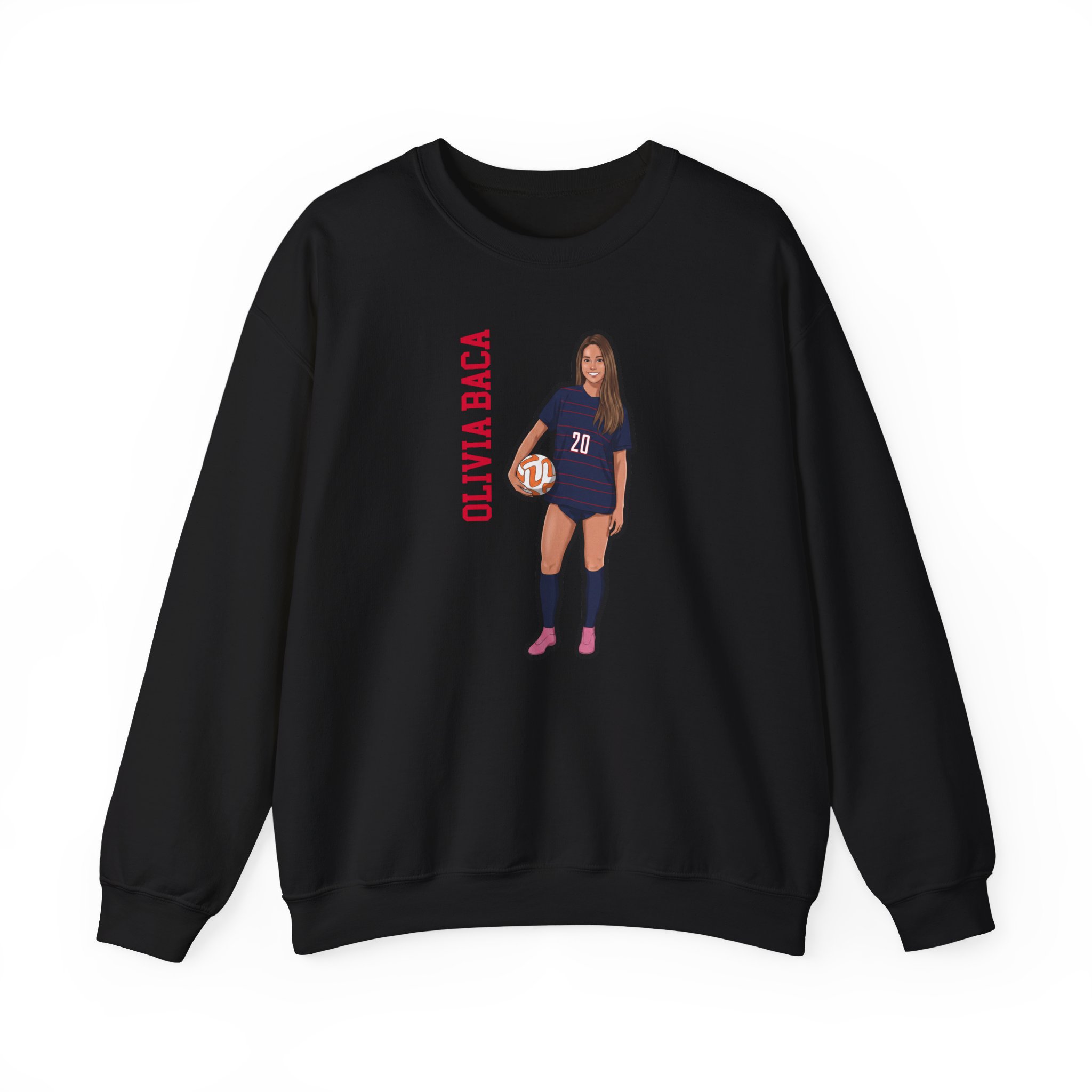 Crewneck Sweatshirt — character_name_vertical in Black