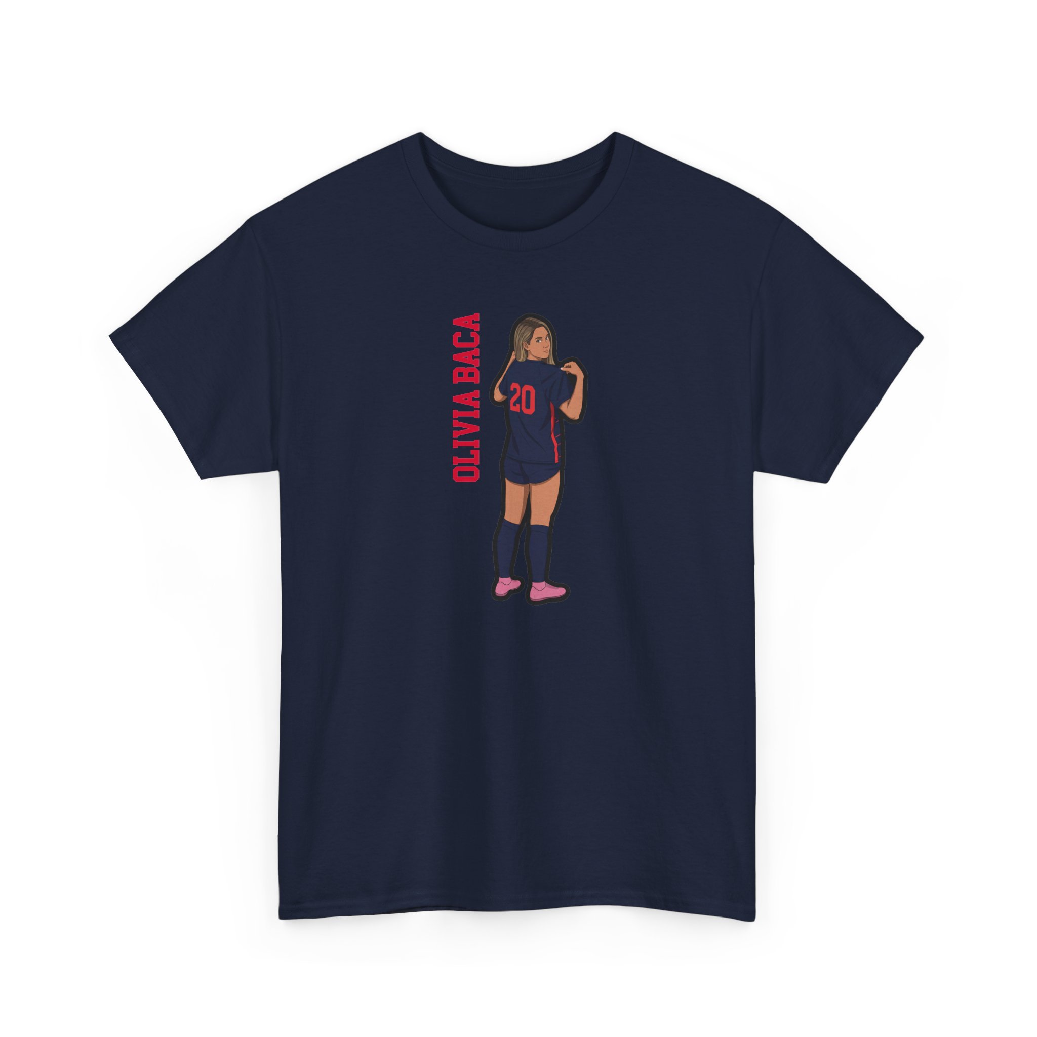 Tee — character_name_vertical in Navy