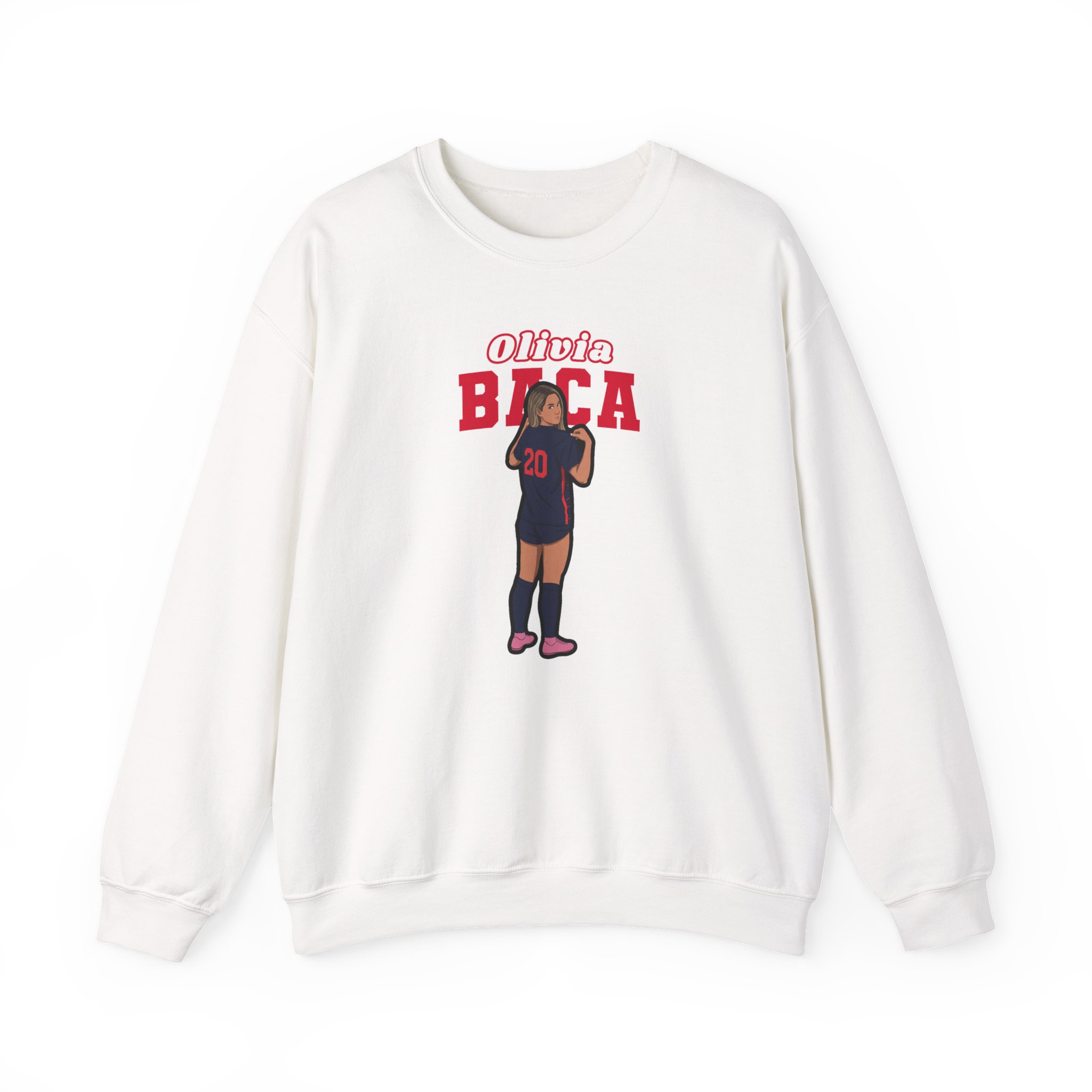 Crewneck Sweatshirt — character_name_arch in White