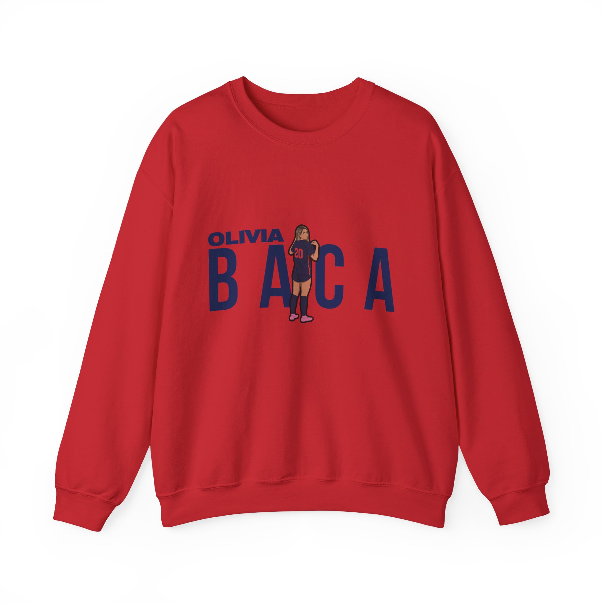 Crewneck Sweatshirt — character_player_name in Red