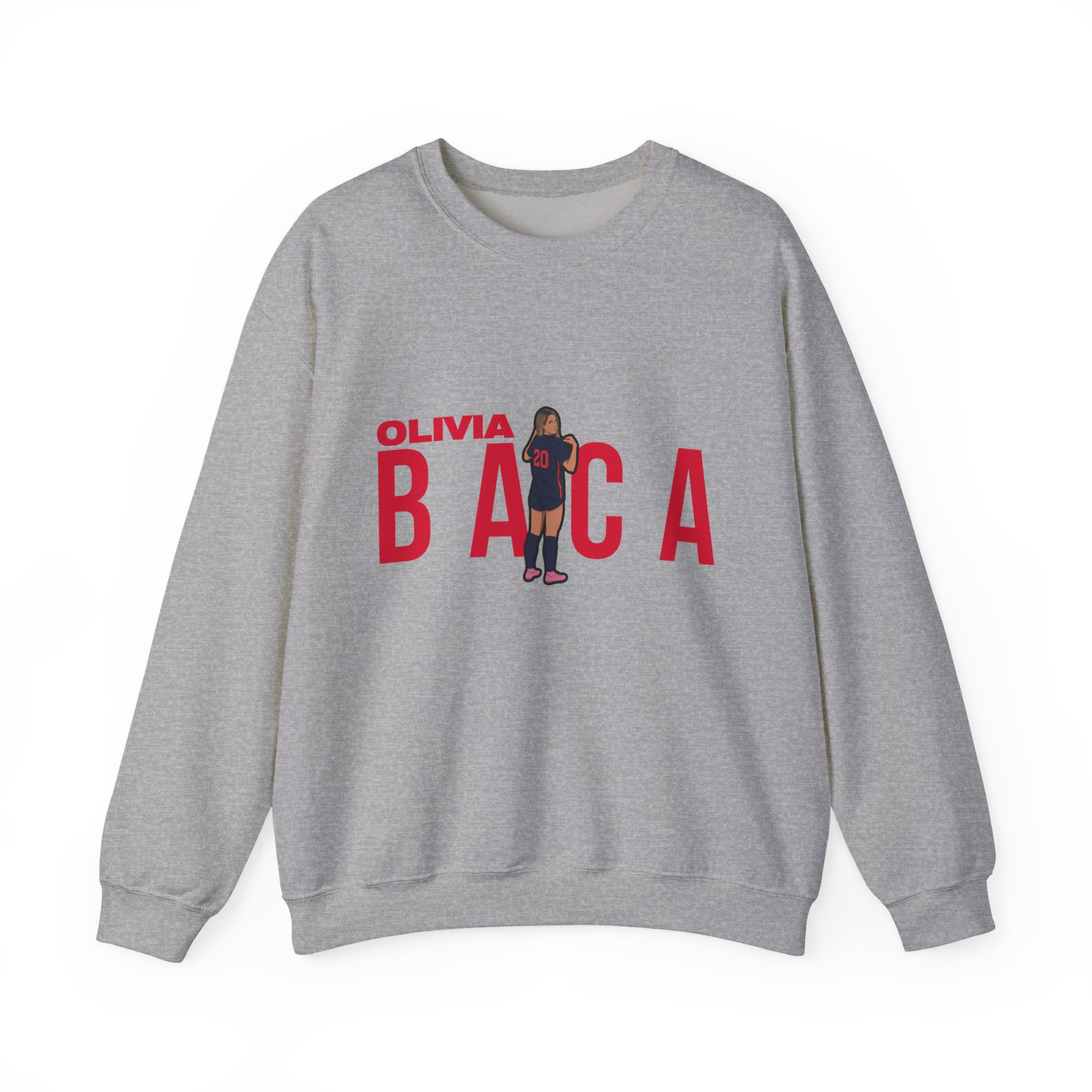 Crewneck Sweatshirt — character_player_name in Grey