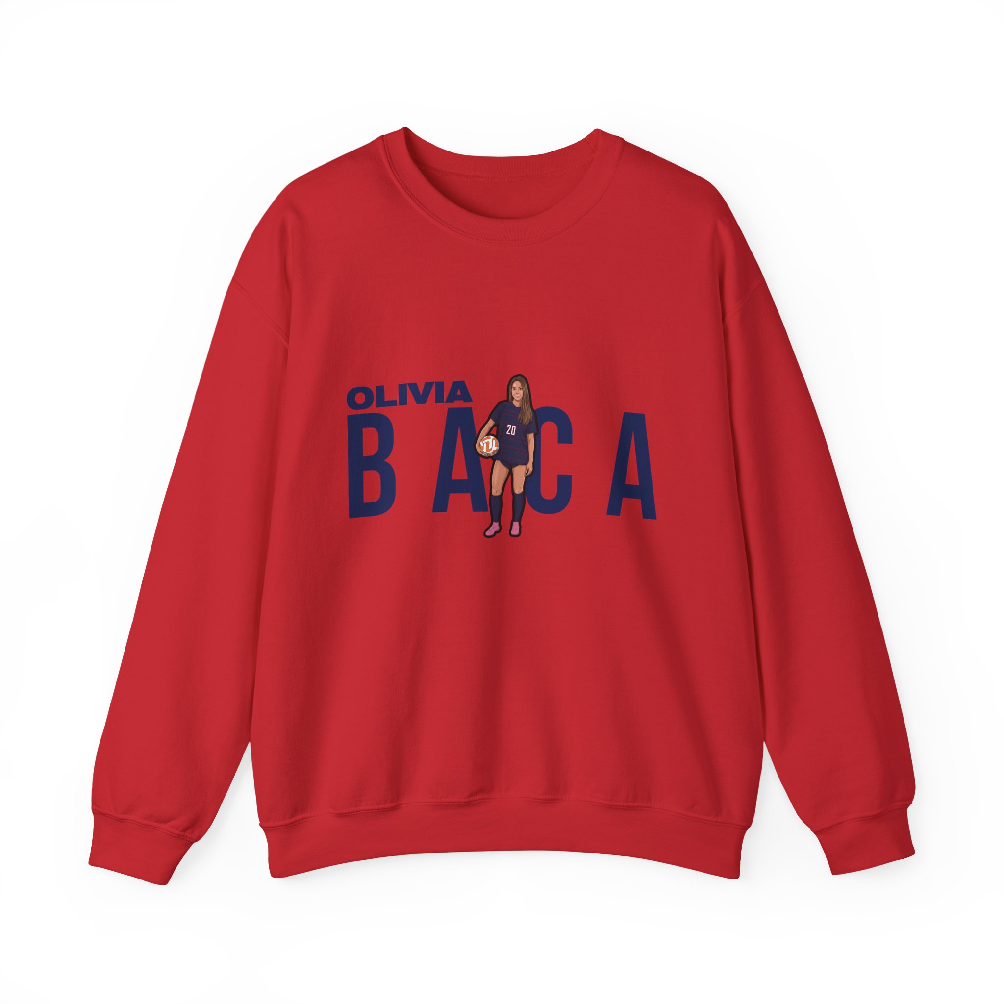 Crewneck Sweatshirt — character_player_name in Red