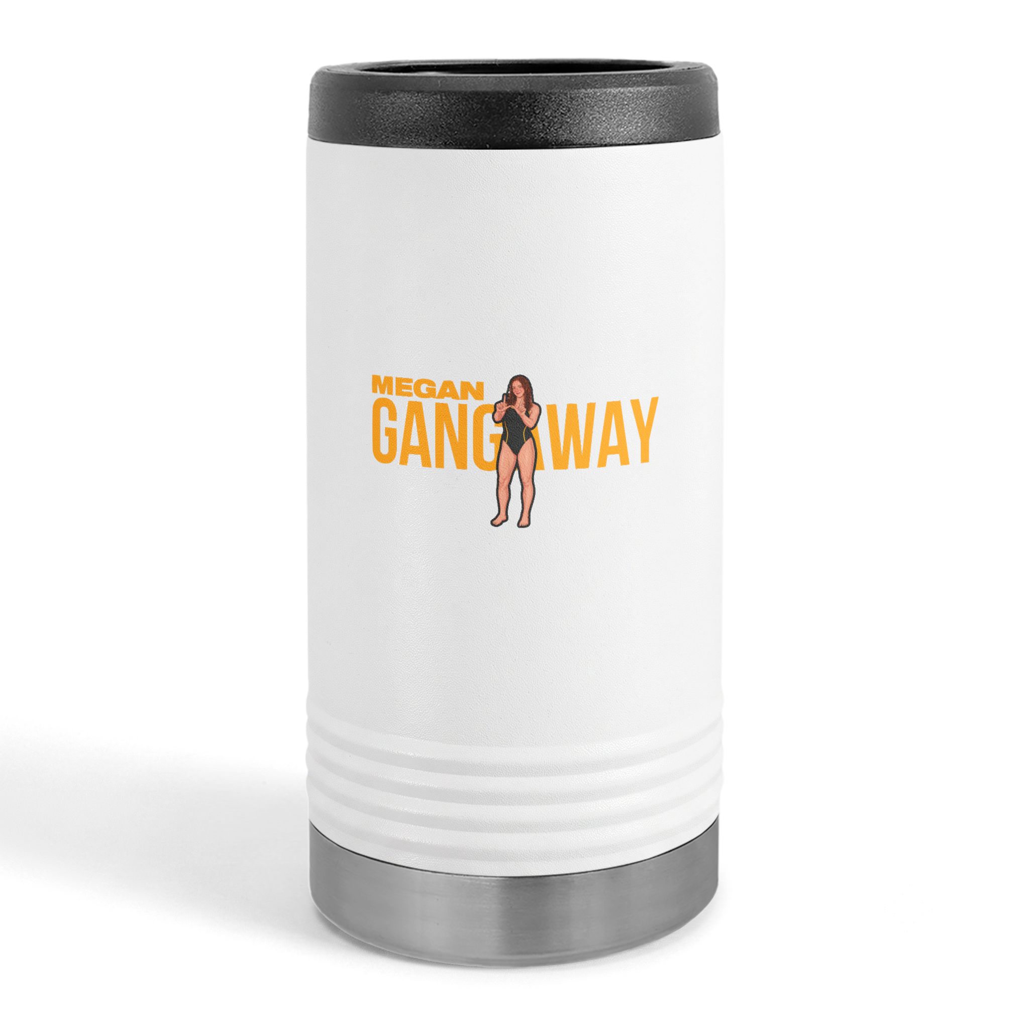 Slim Stainless Can Cooler — character_player_name in White