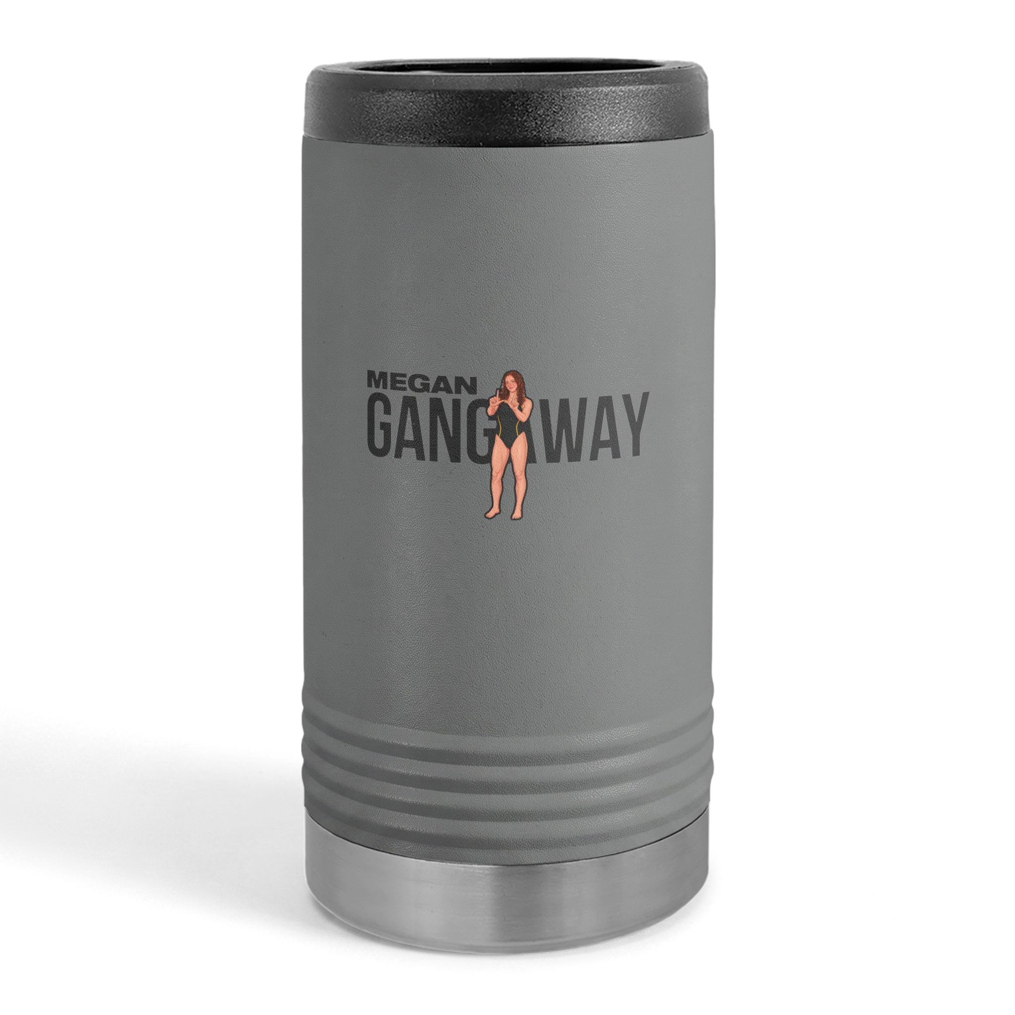 Slim Stainless Can Cooler — character_player_name in Grey