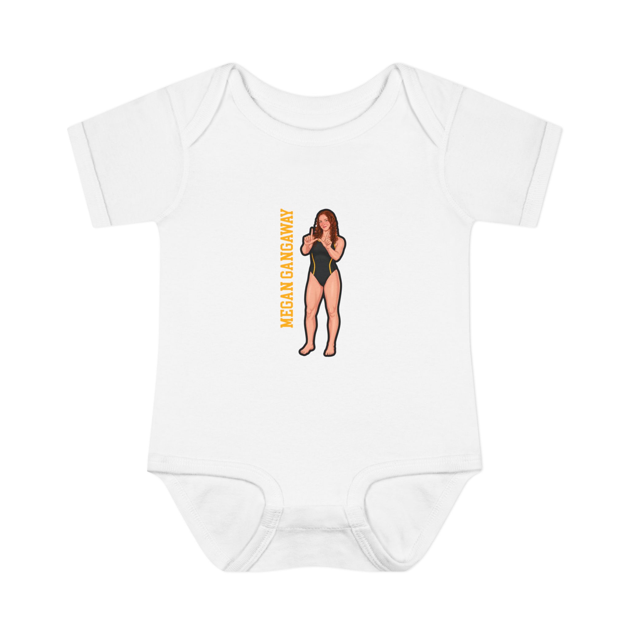 Baby Onesie — character_name_vertical in White