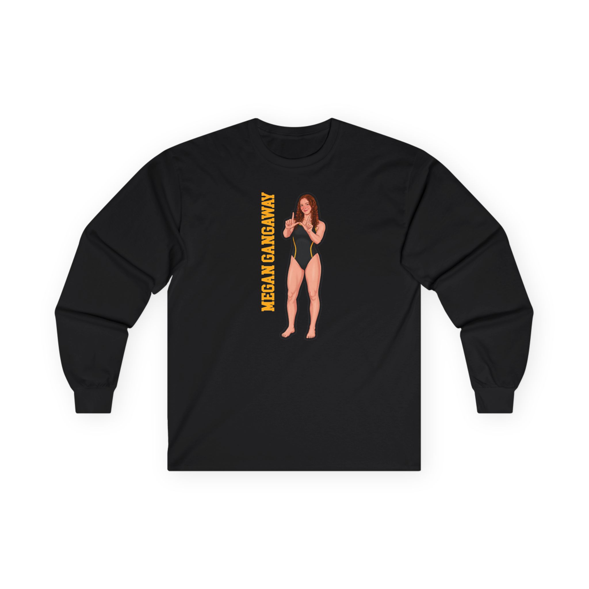 Long Sleeve Tee — character_name_vertical in Black