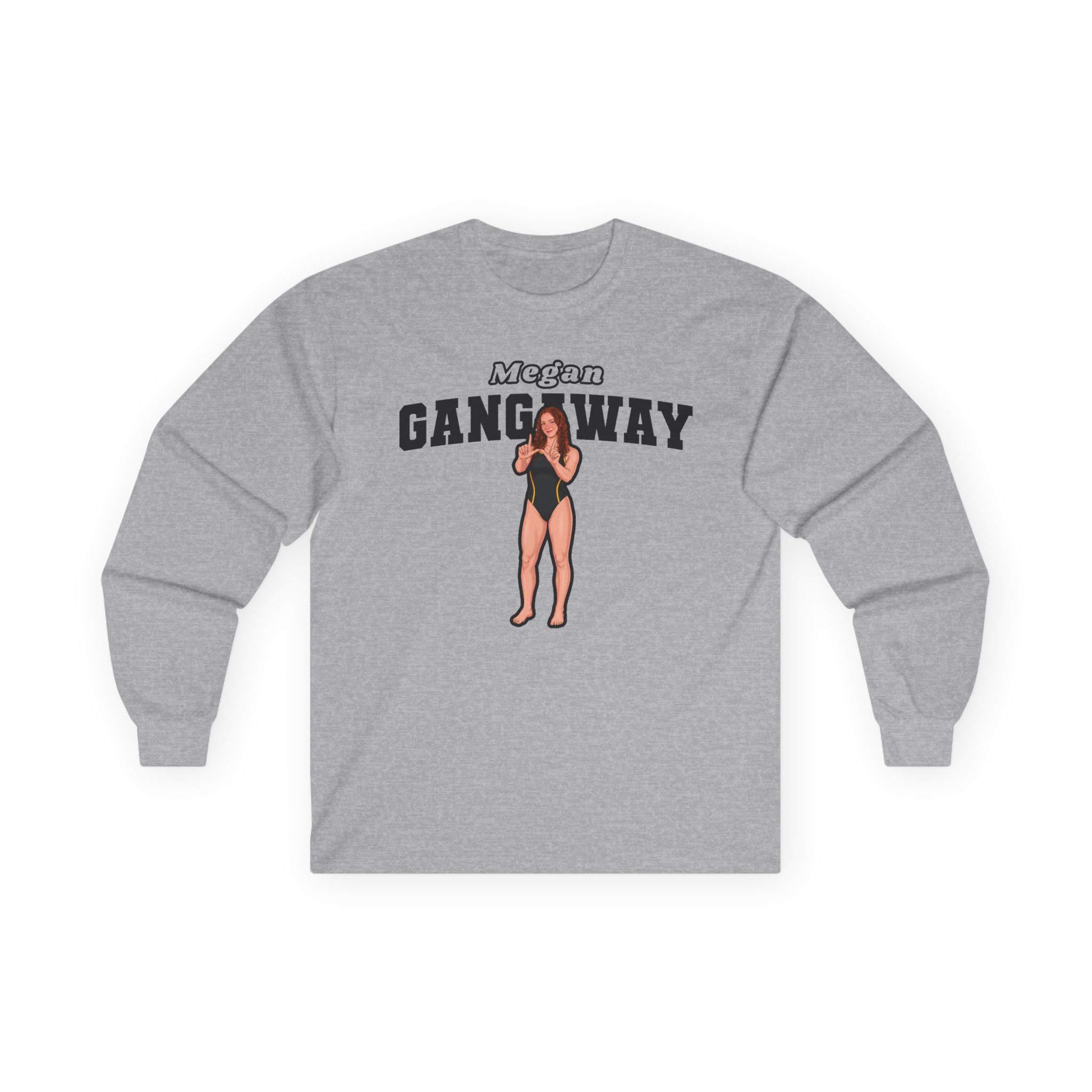 Long Sleeve Tee — character_name_arch in Grey