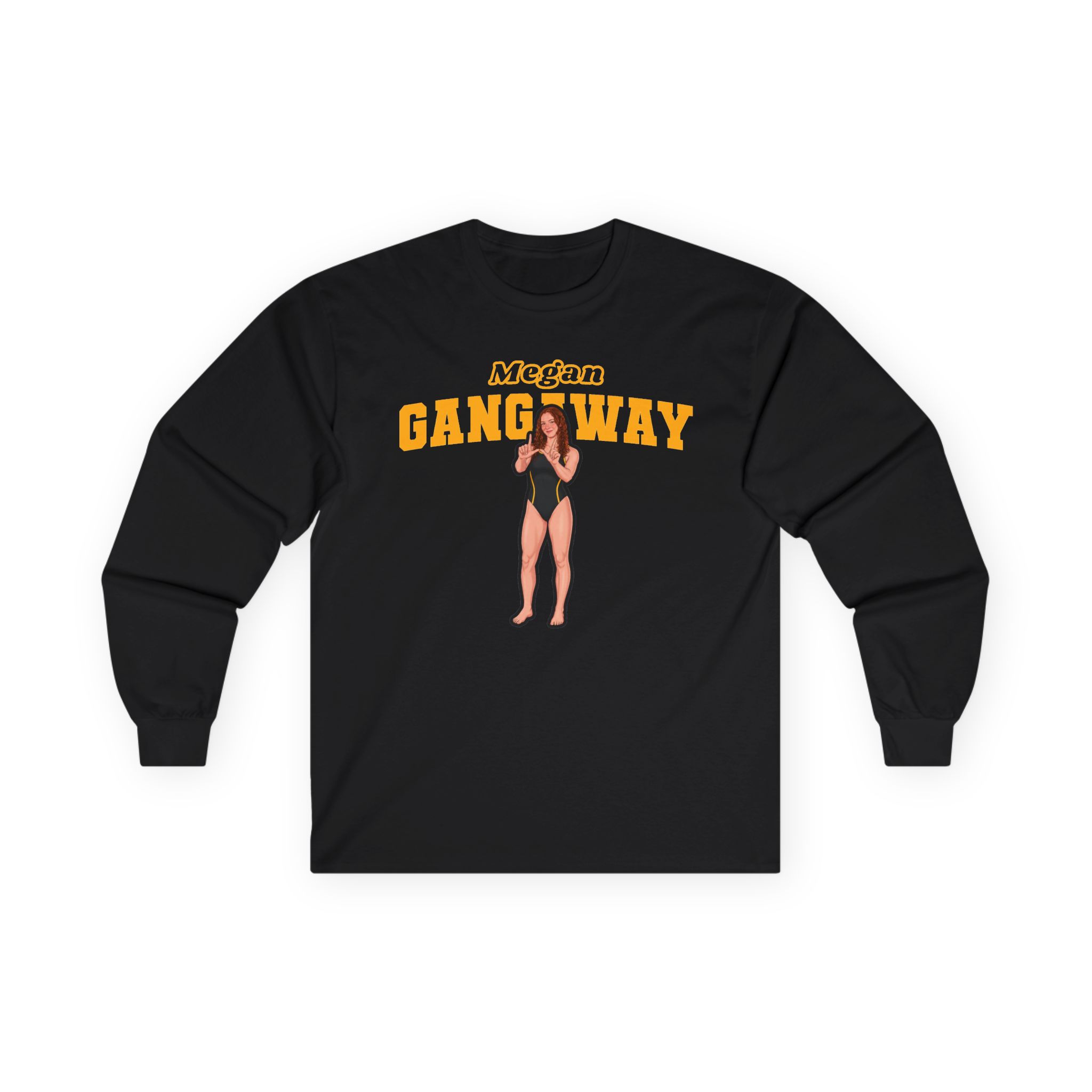 Long Sleeve Tee — character_name_arch in Black