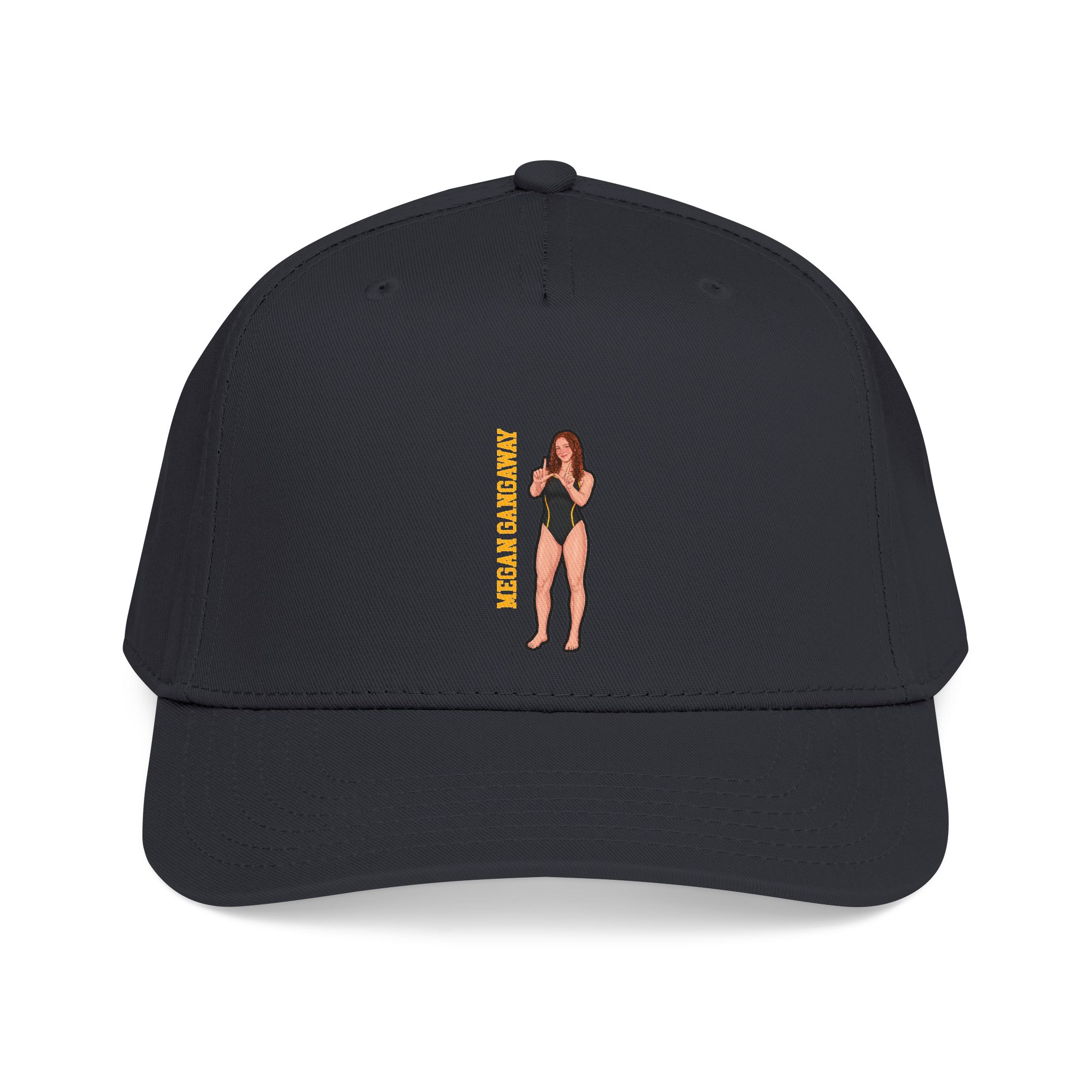 Baseball Cap — character_name_vertical in Black