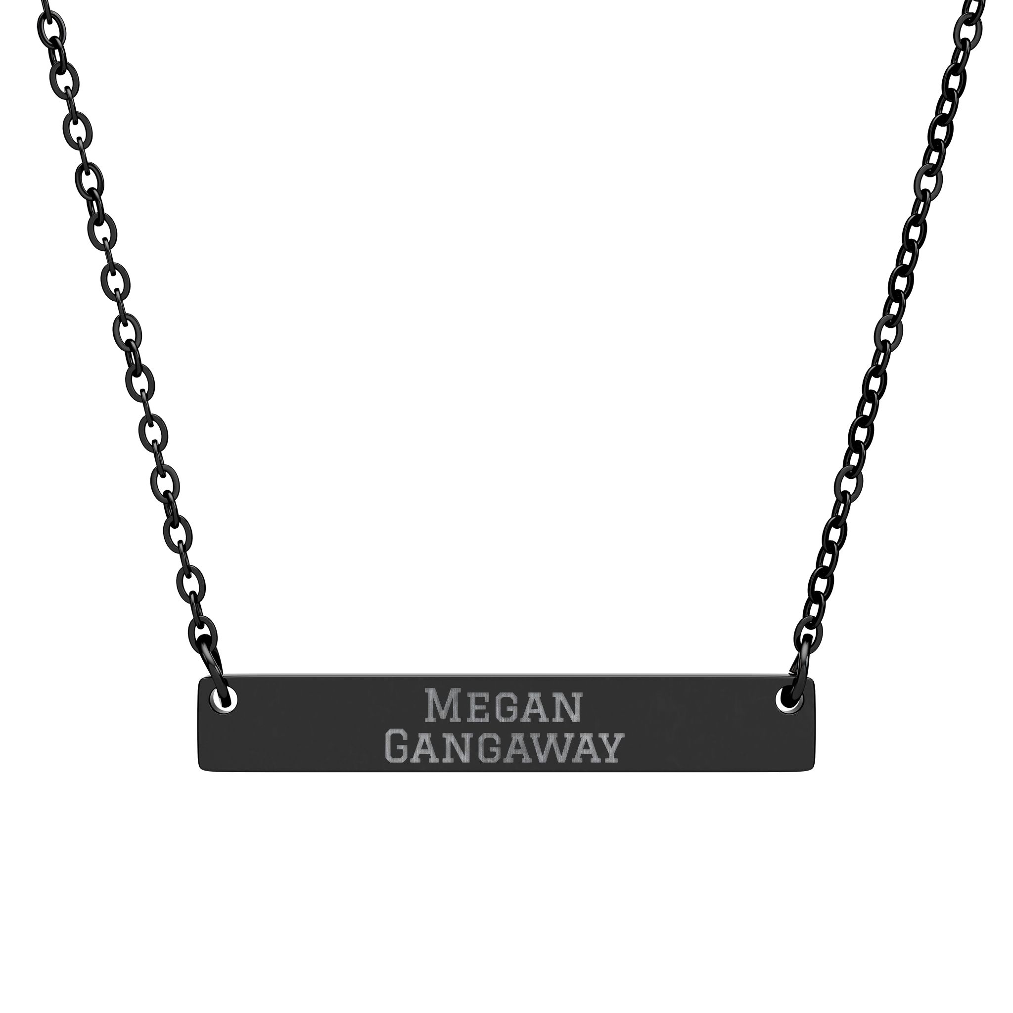 Engraved Bar Necklace — Classic in Black