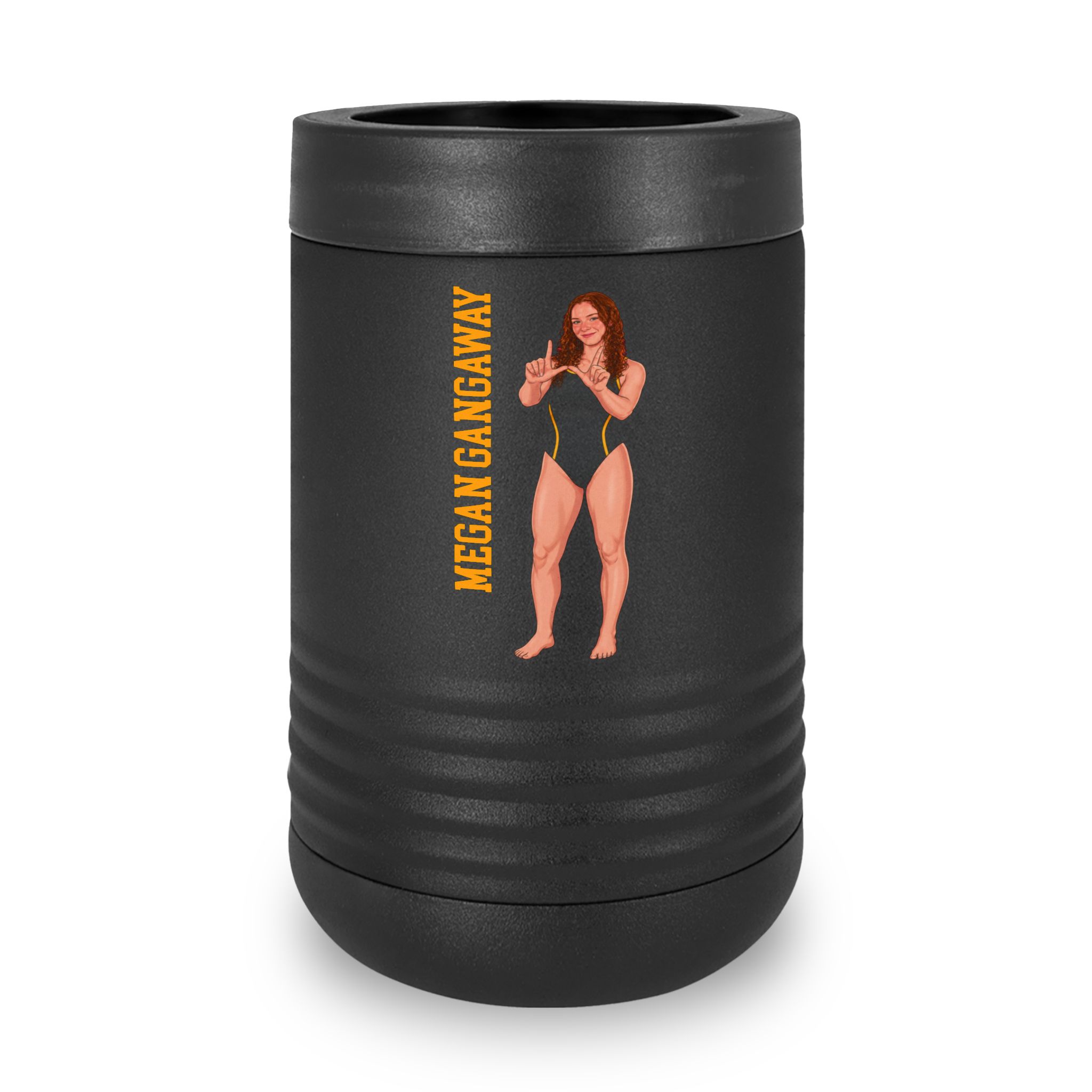 Stainless Can Cooler — character_name_vertical in Black