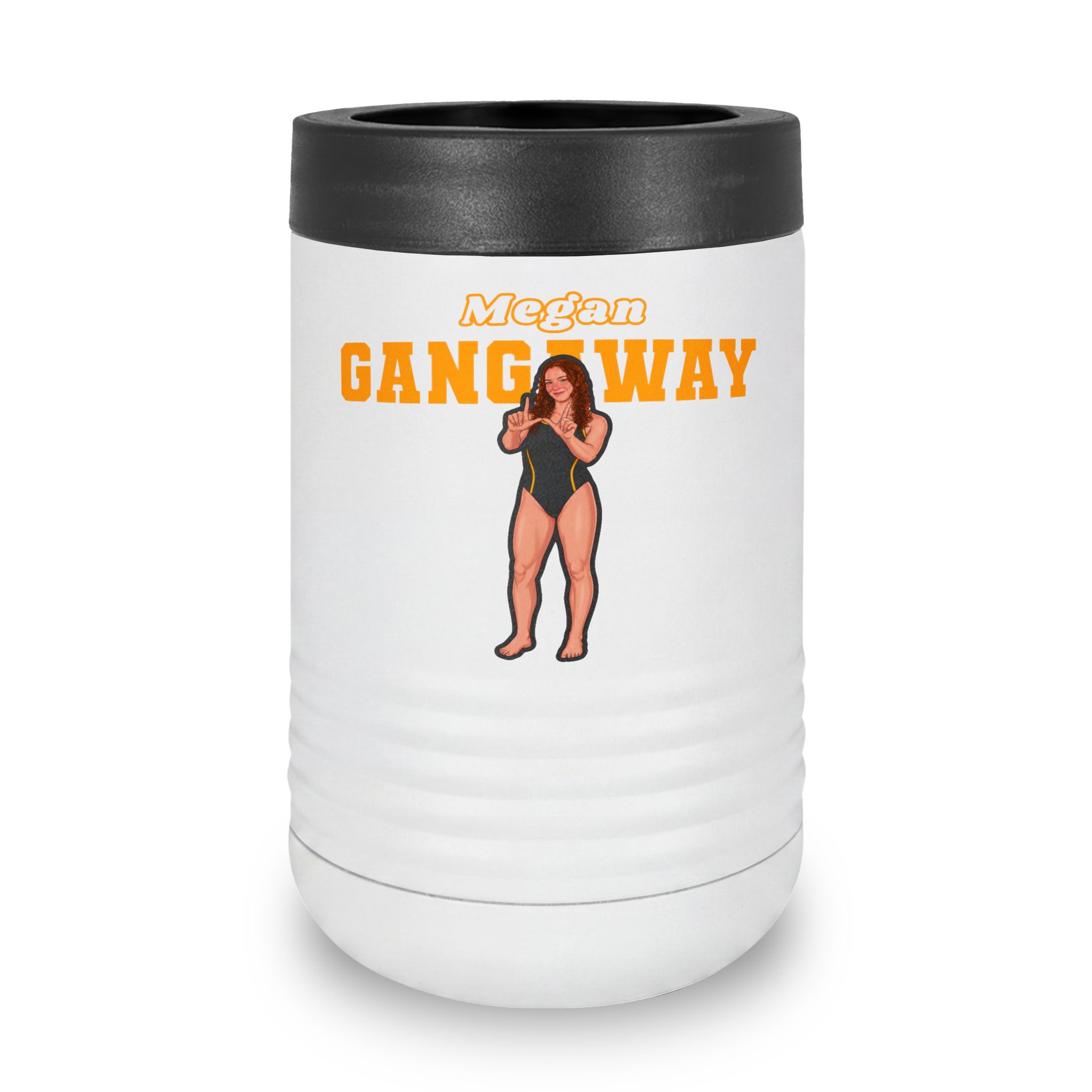 Stainless Can Cooler — character_name_arch in White
