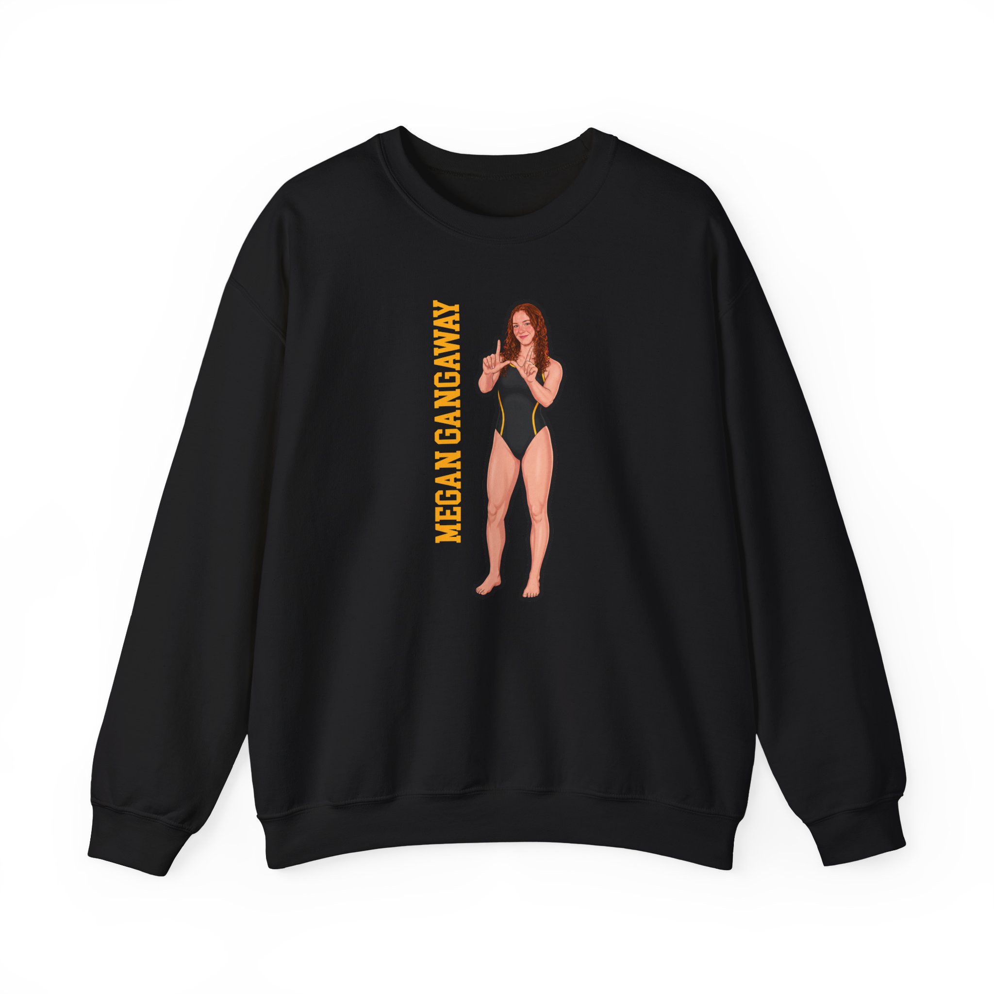Crewneck Sweatshirt — character_name_vertical in Black