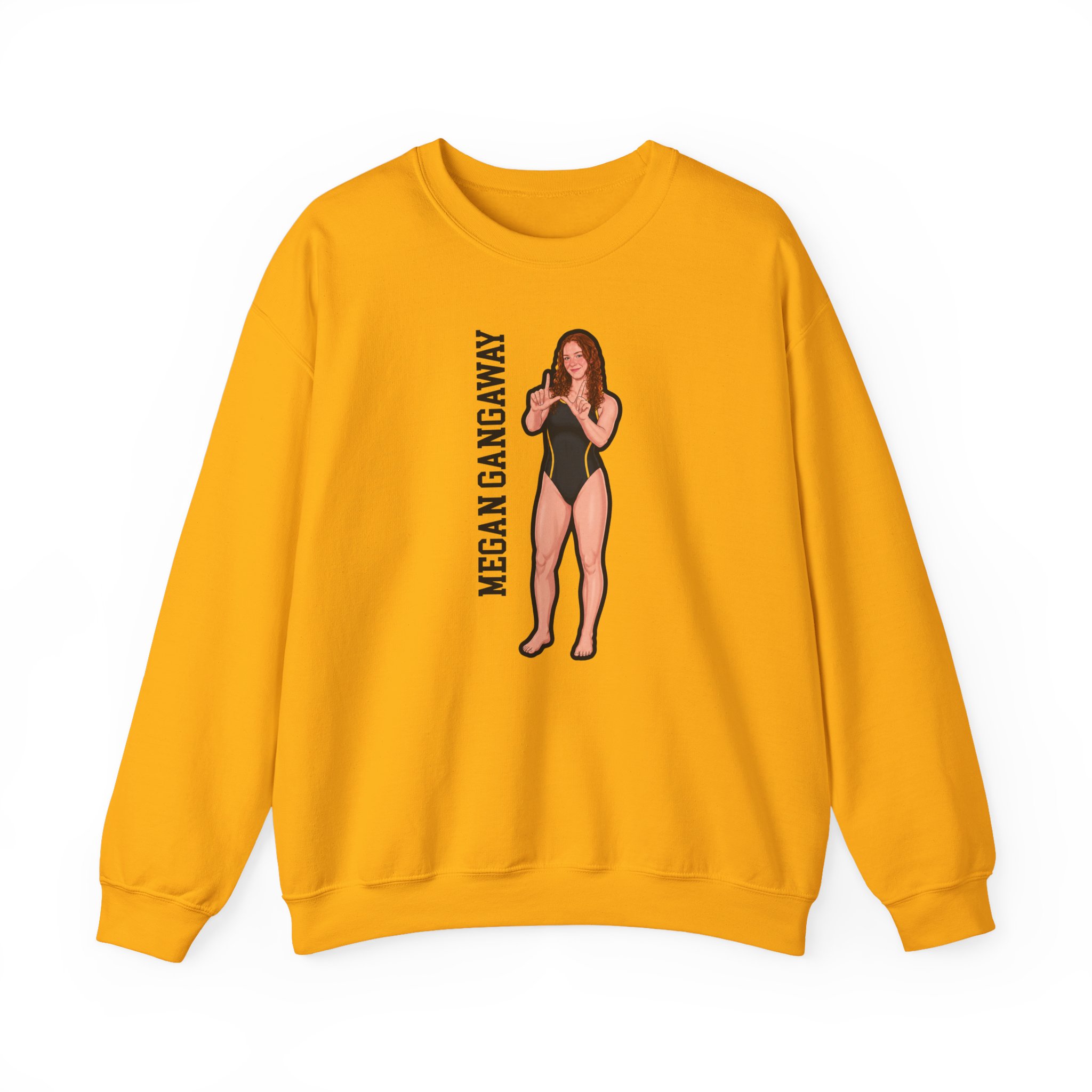 Crewneck Sweatshirt — character_name_vertical in Gold