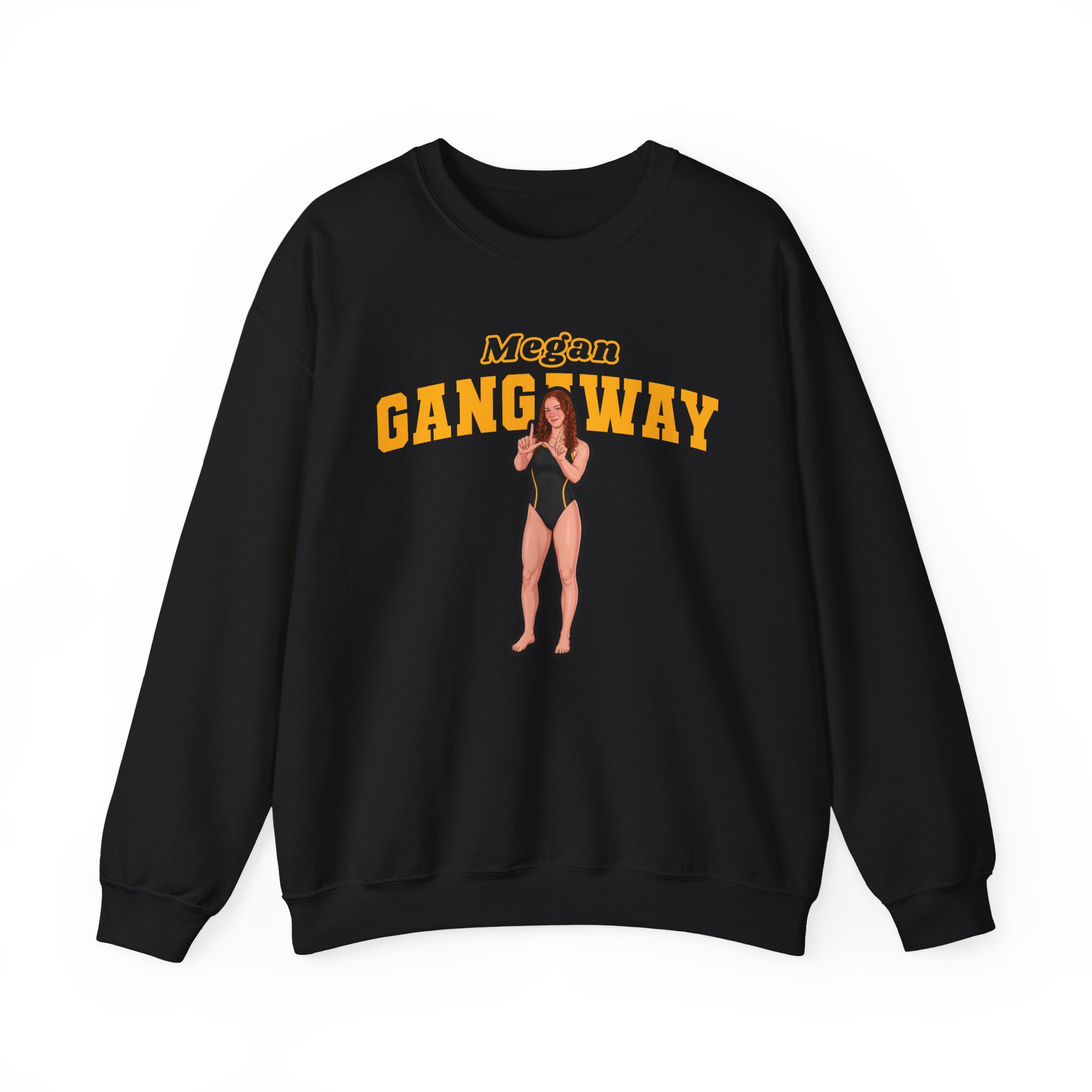 Crewneck Sweatshirt — character_name_arch in Black