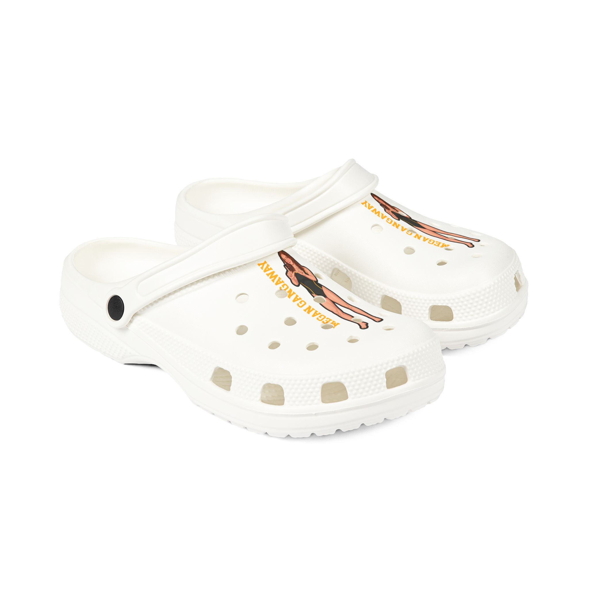 Rubber Clogs — character_name_vertical in White