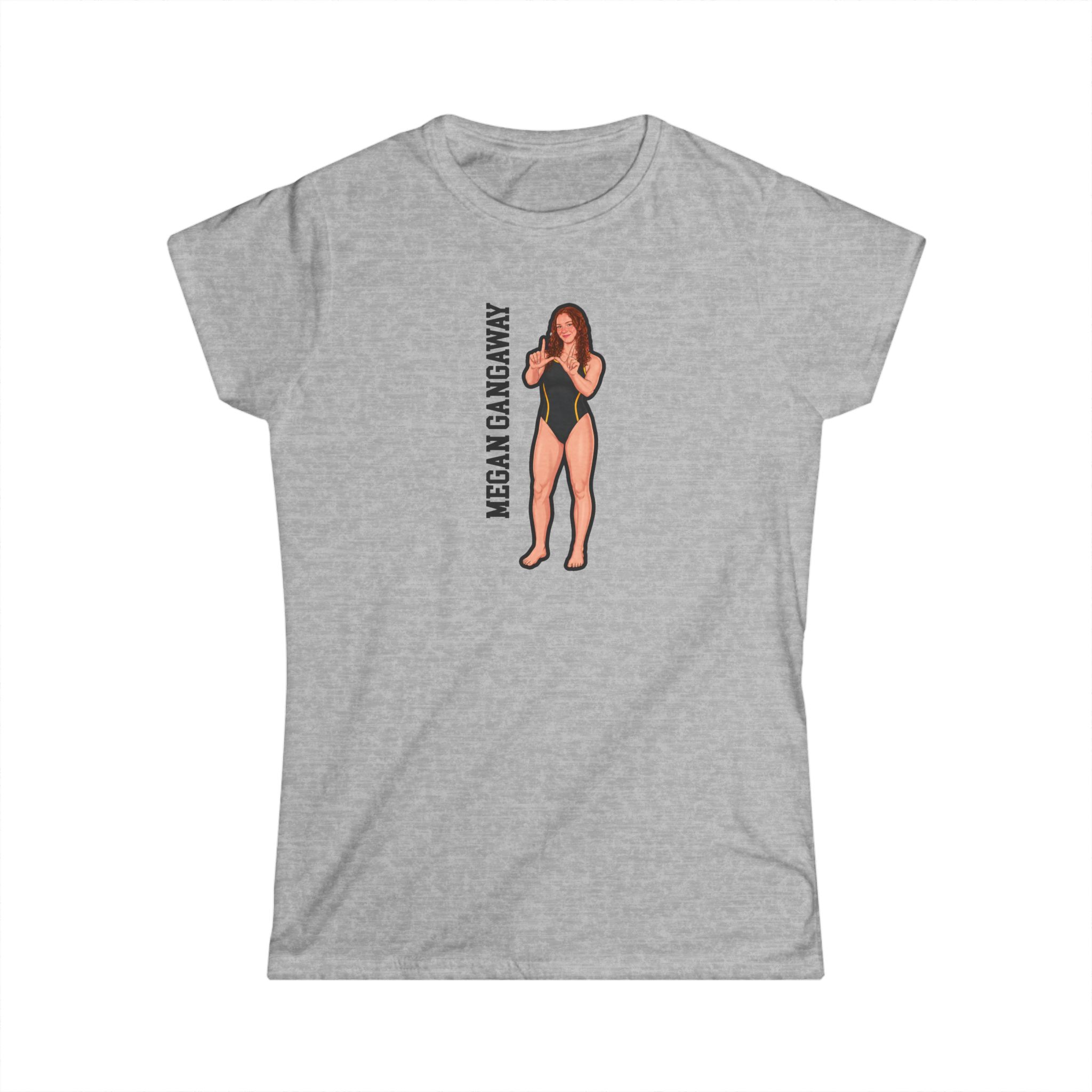 Women's Softstyle Tee — character_name_vertical in Grey