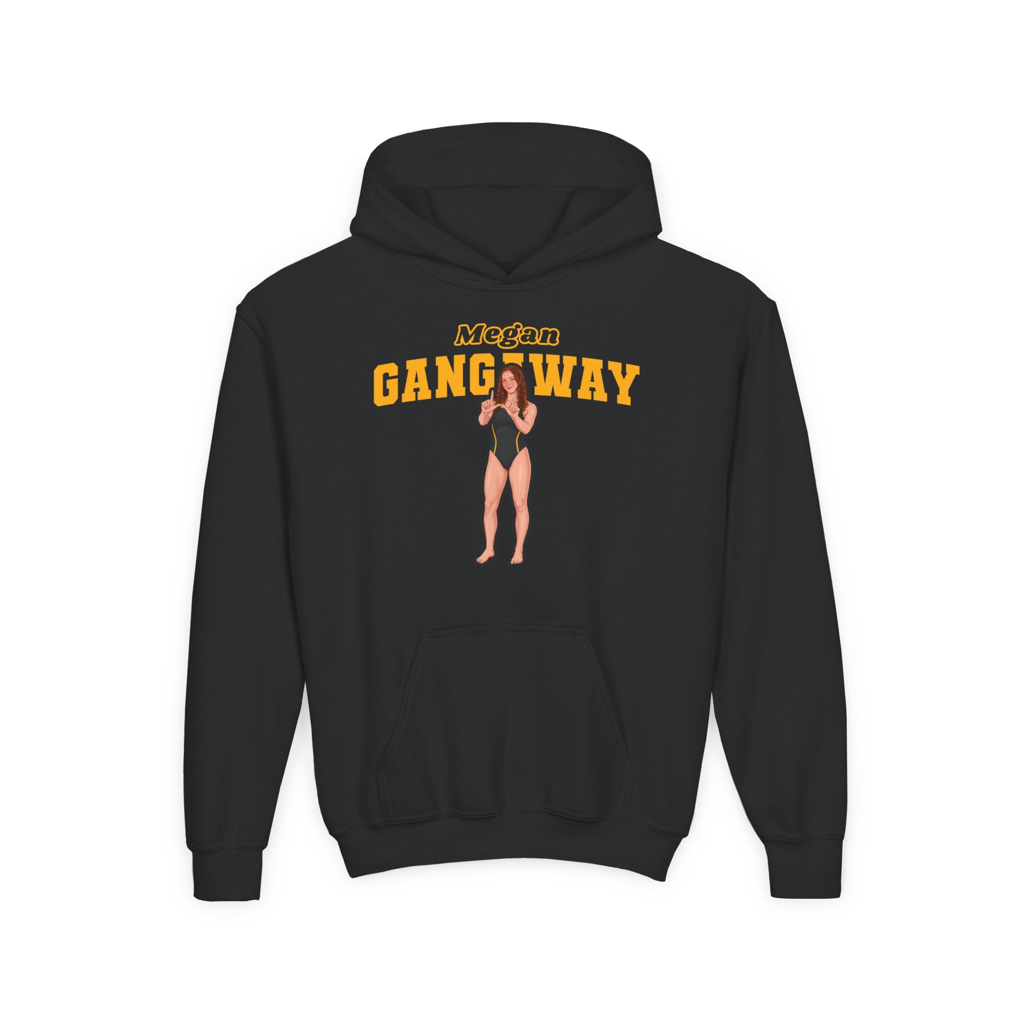 Youth Hoodie — character_name_arch in Black