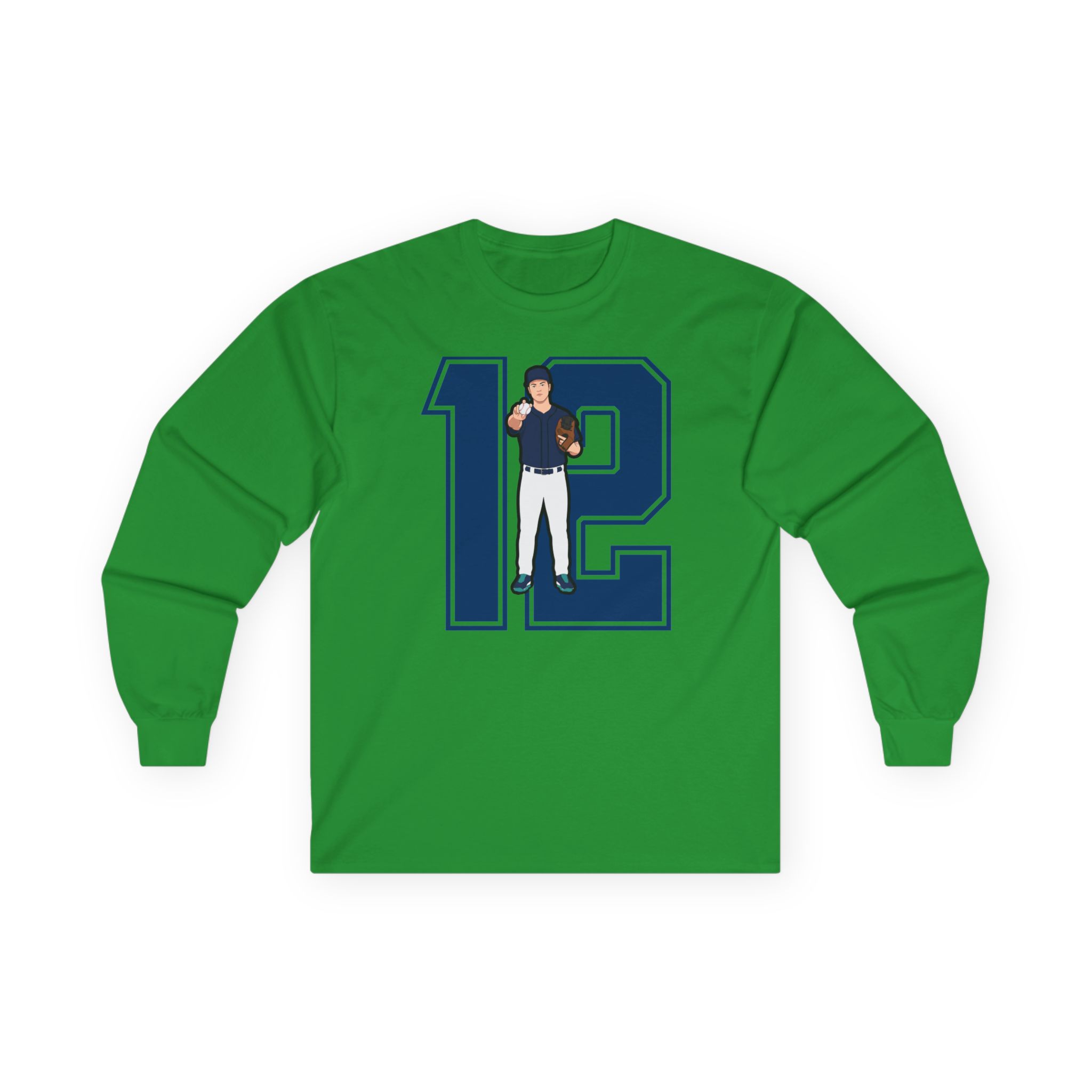 Long Sleeve Tee — character_number in Green