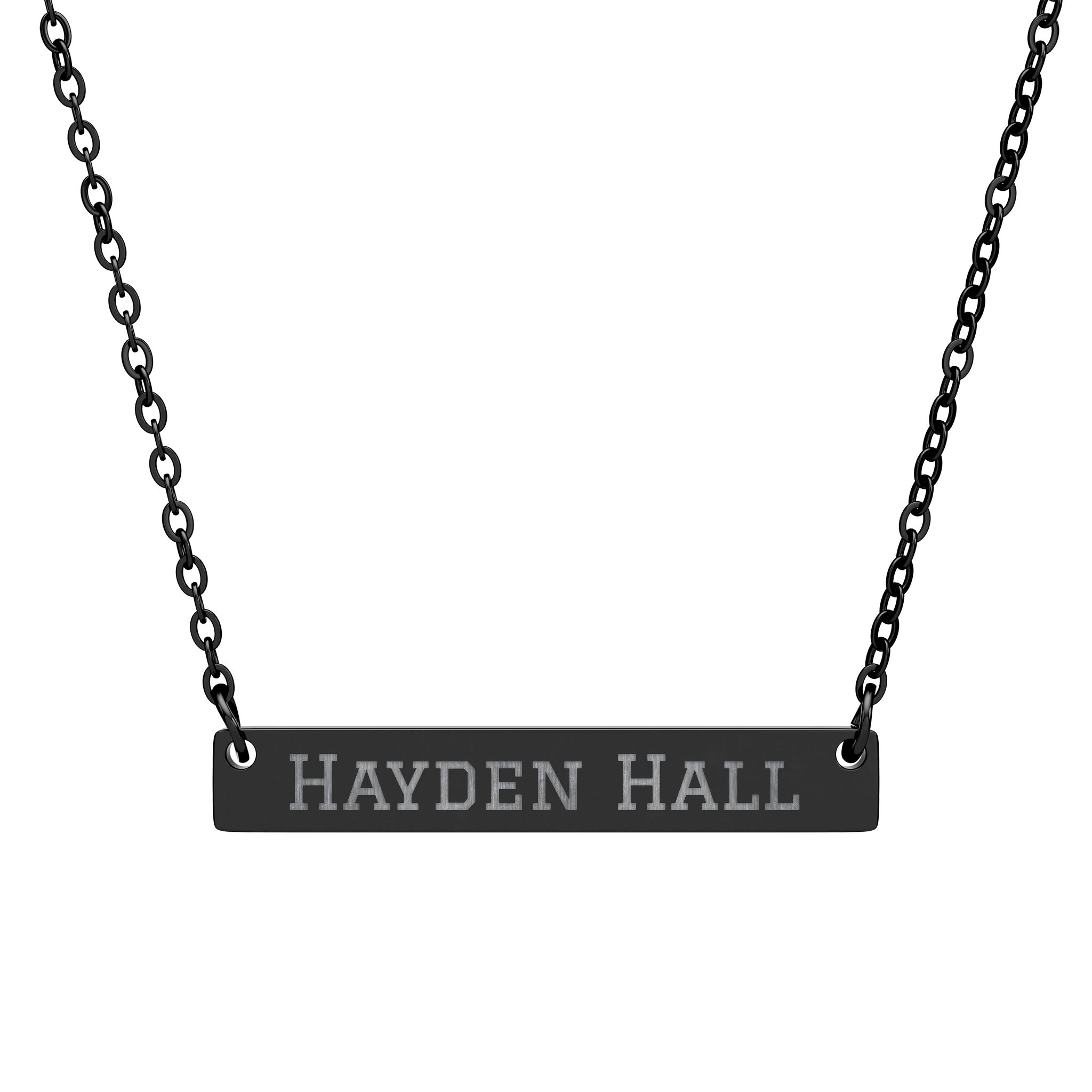 Engraved Bar Necklace — Classic in Black