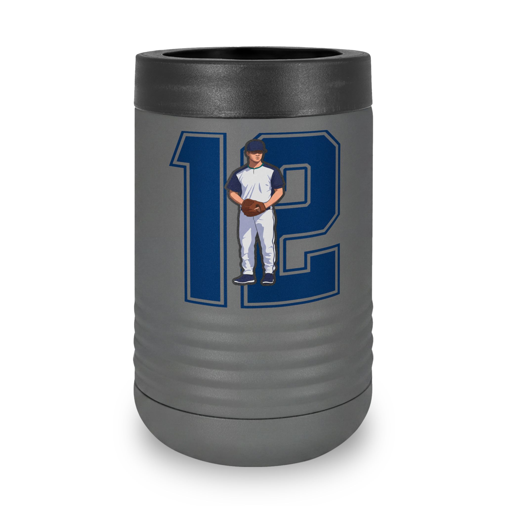 Stainless Can Cooler — character_number in Grey