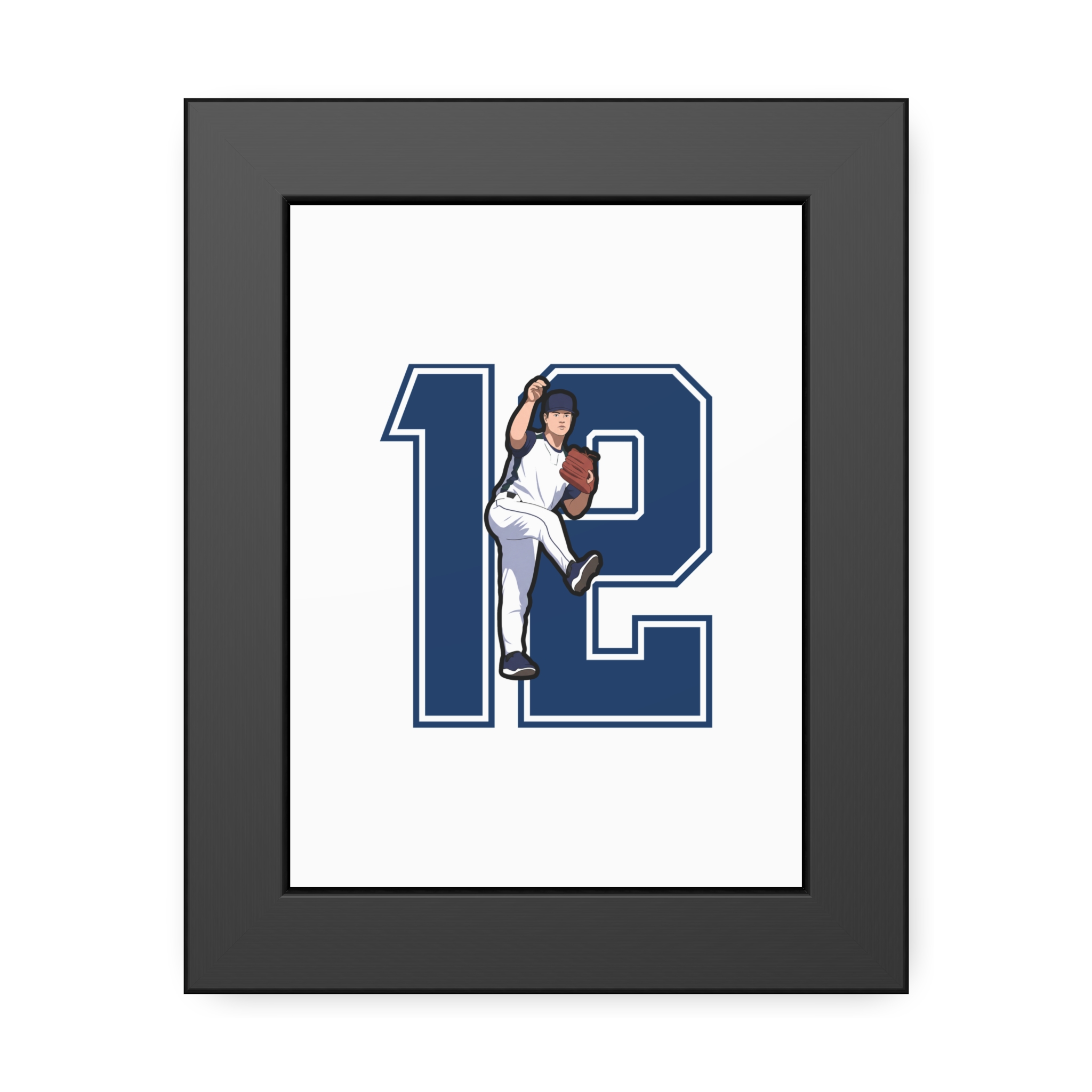 Framed Poster — character_number in Black