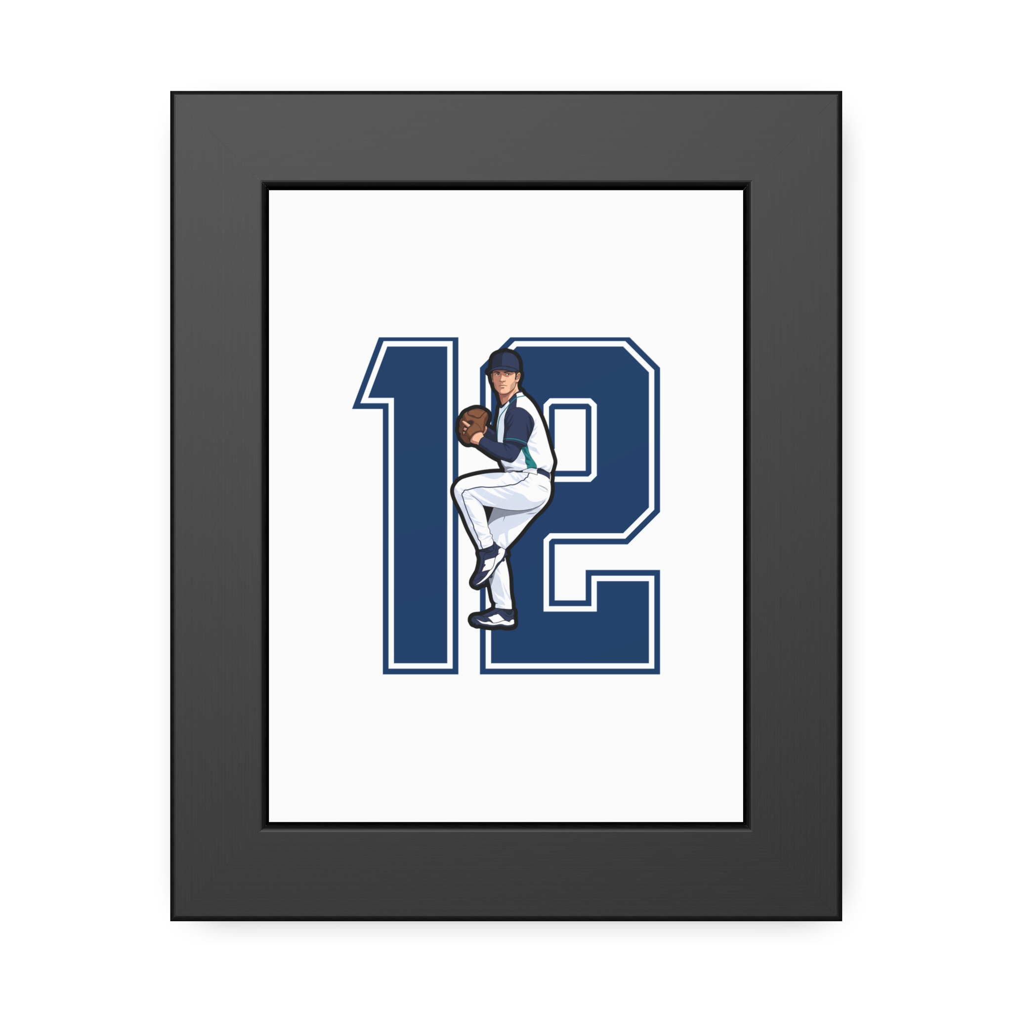 Framed Poster — character_number in Black