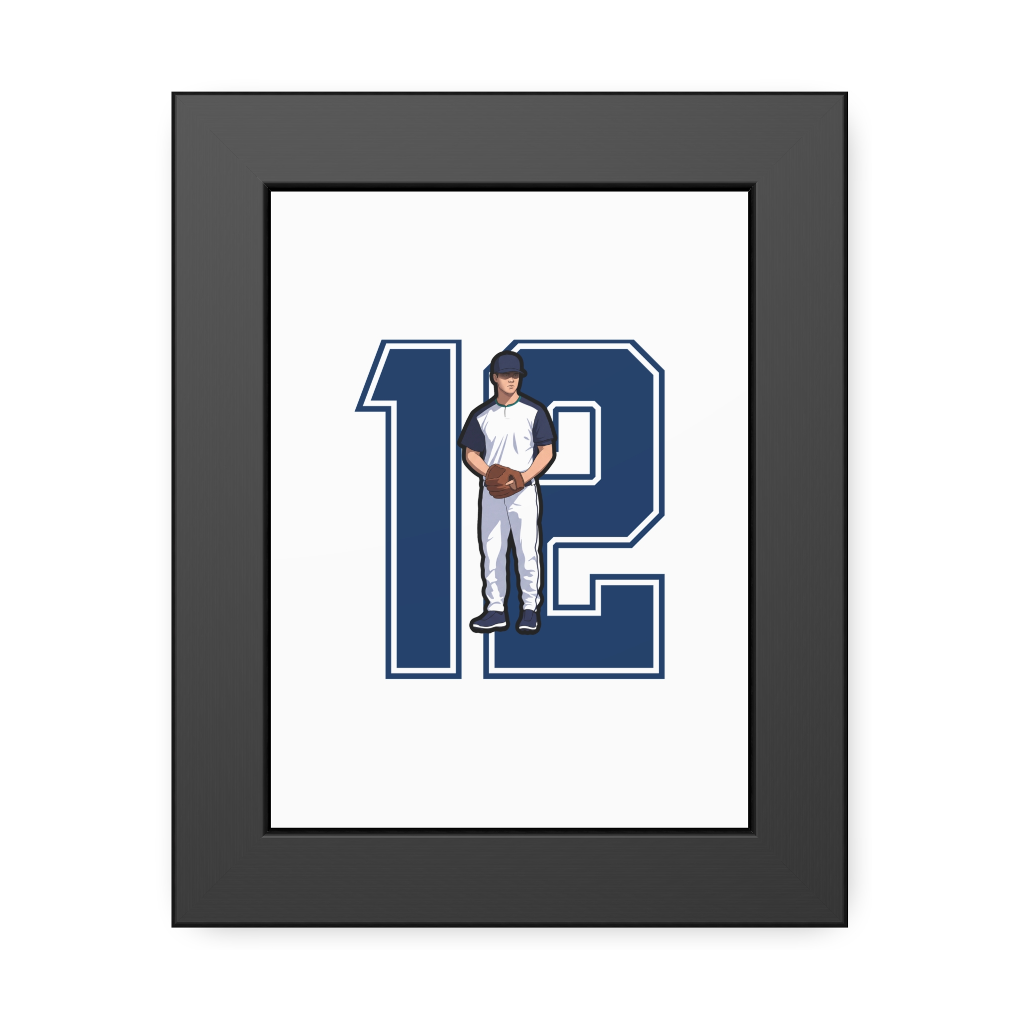 Framed Poster — character_number in Black
