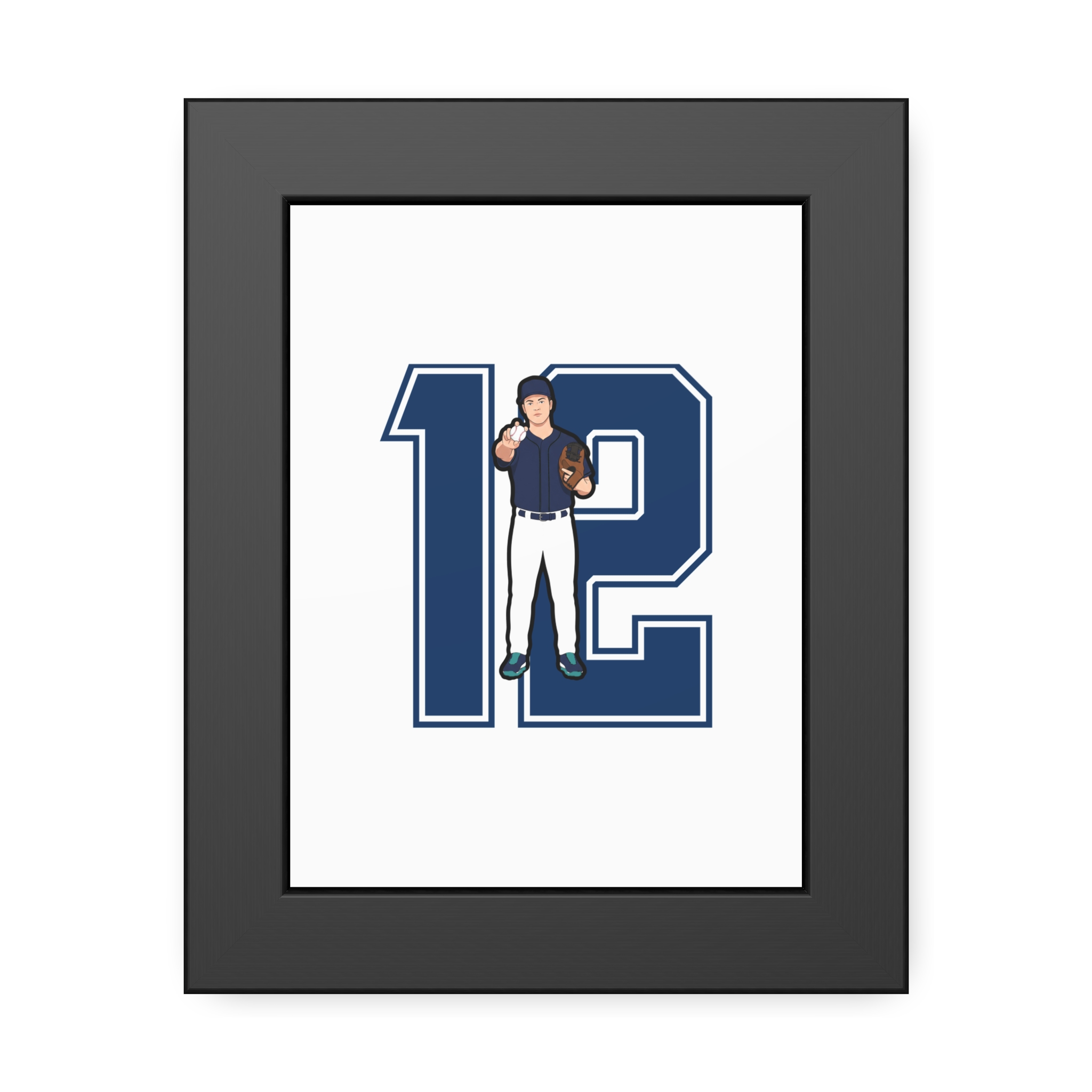 Framed Poster — character_number in Black