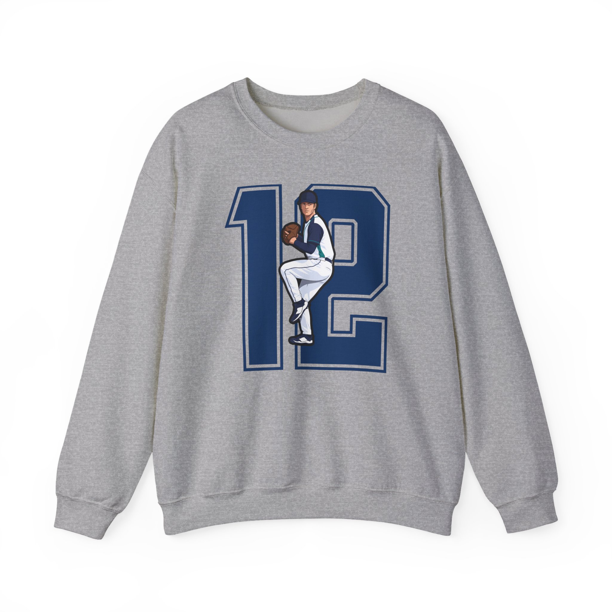 Crewneck Sweatshirt — character_number in Grey