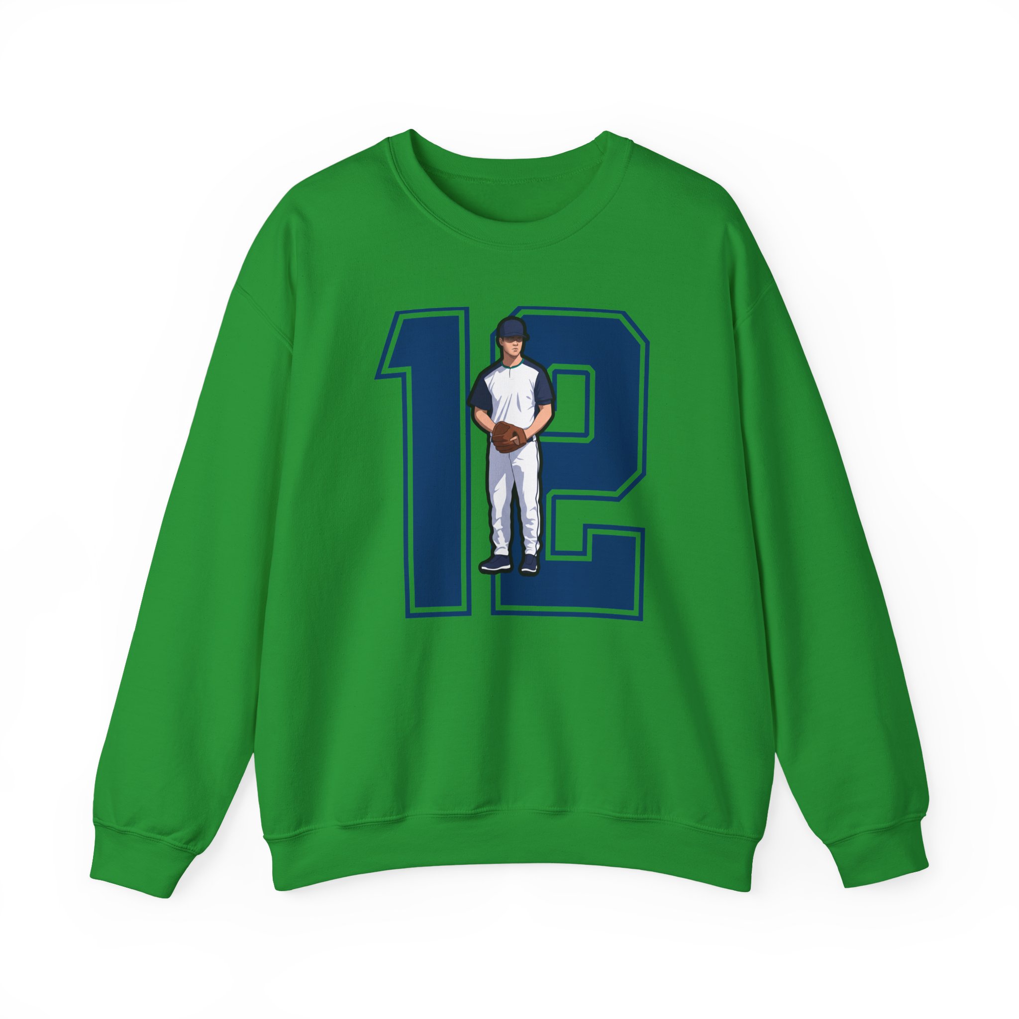 Crewneck Sweatshirt — character_number in Green
