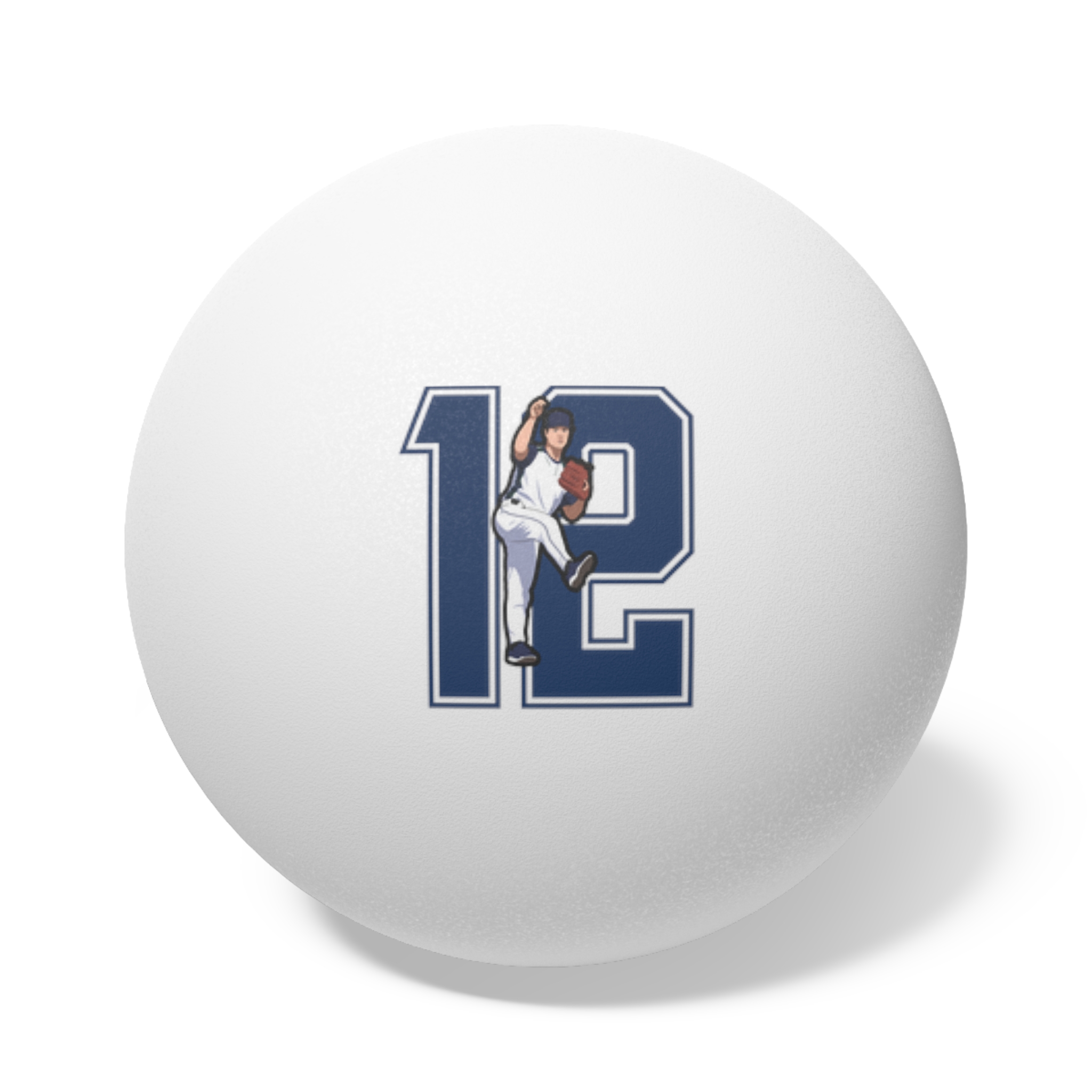 Ping Pong Balls, 6 pcs — character_number in White