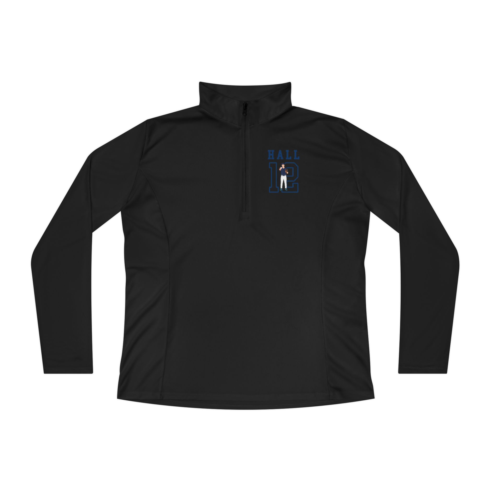Women's Q-Zip Pullover — character_shirsey in Black