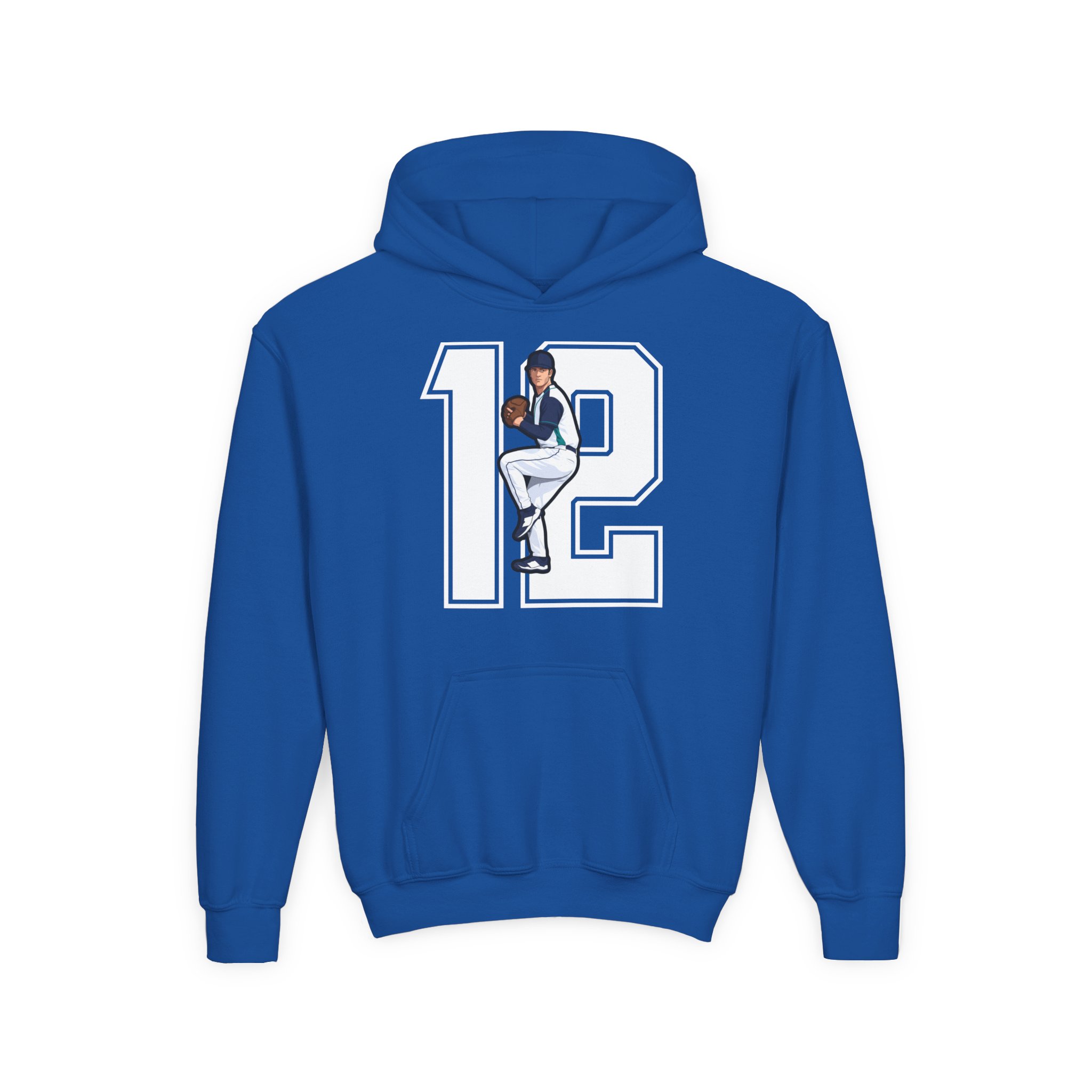 Youth Hoodie — character_number in Royal