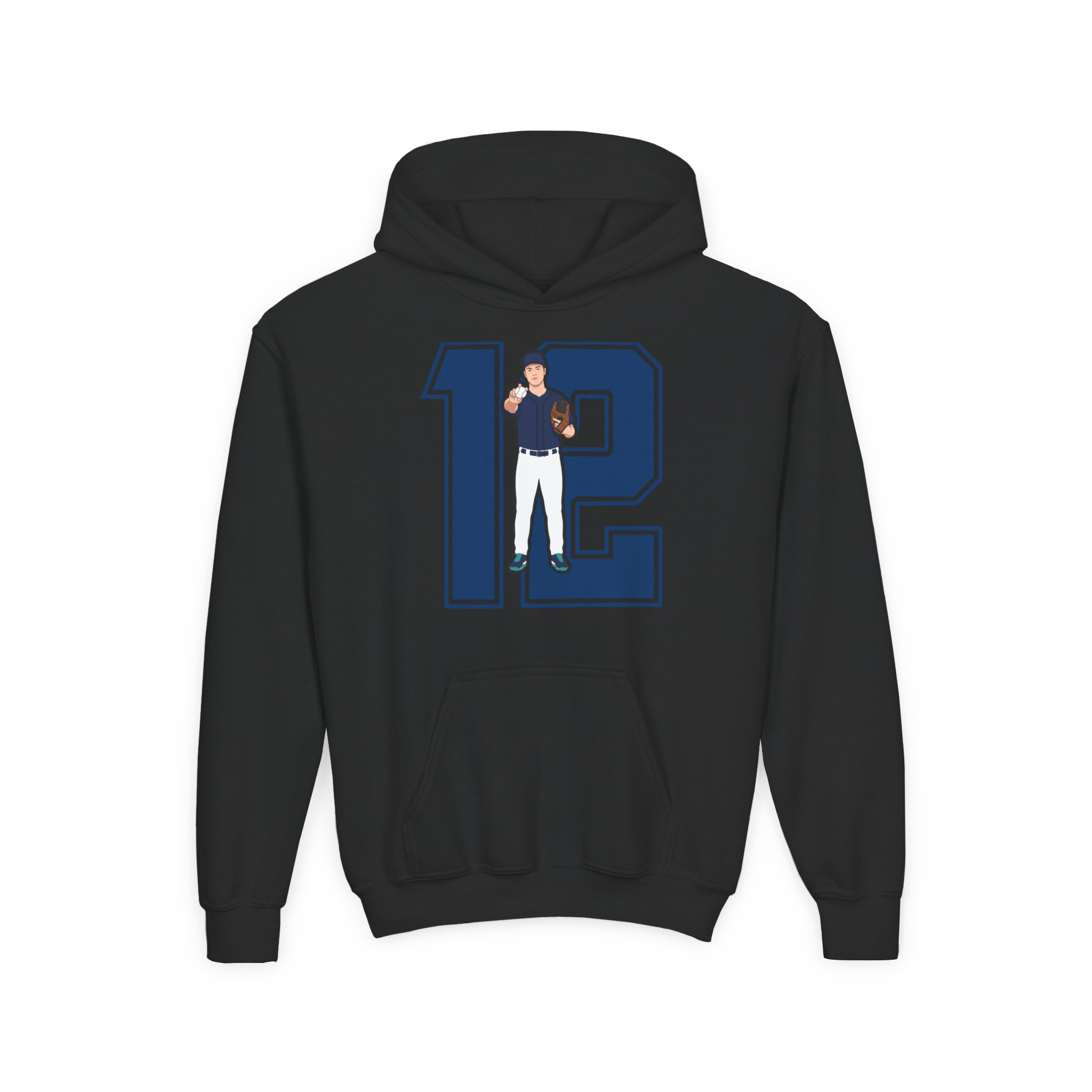 Youth Hoodie — character_number in Black