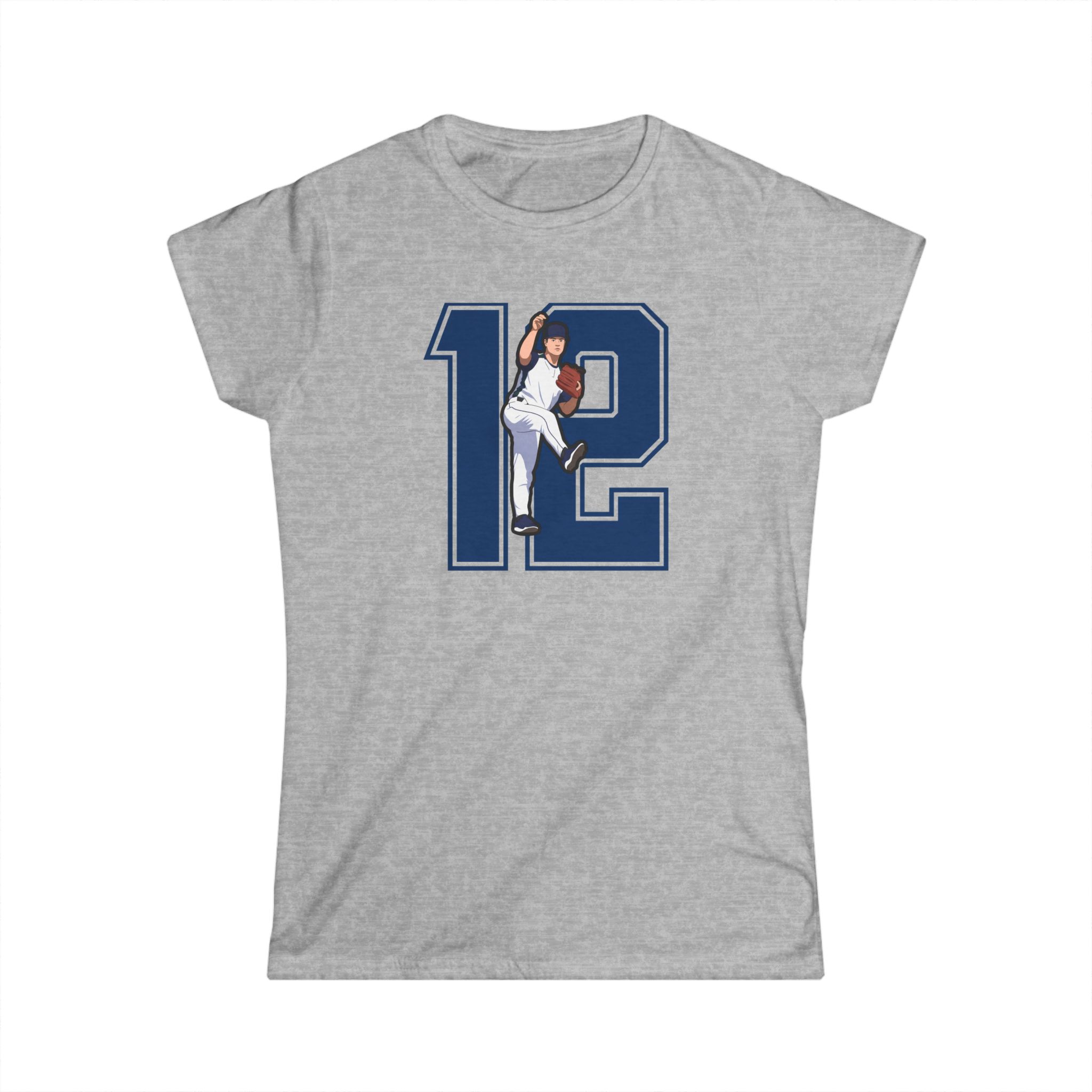 Women's Softstyle Tee — character_number in Grey