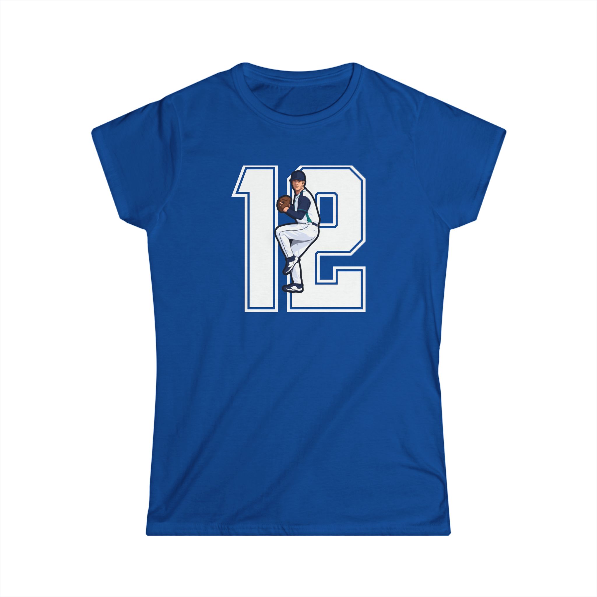 Women's Softstyle Tee — character_number in Royal