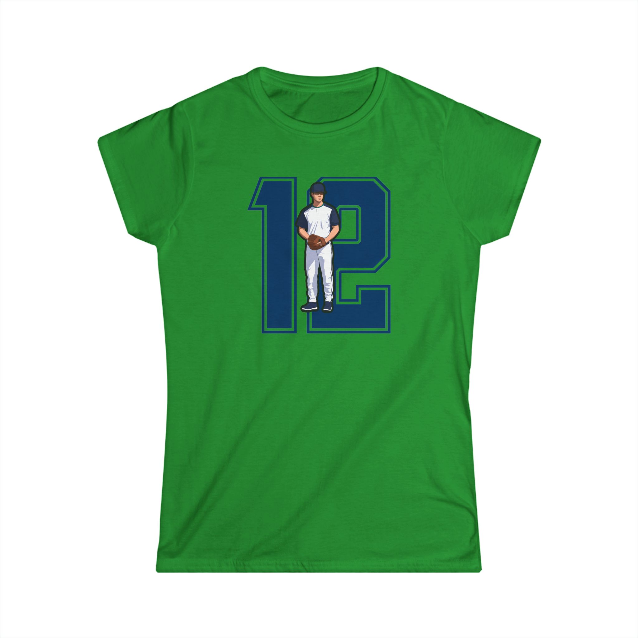 Women's Softstyle Tee — character_number in Green