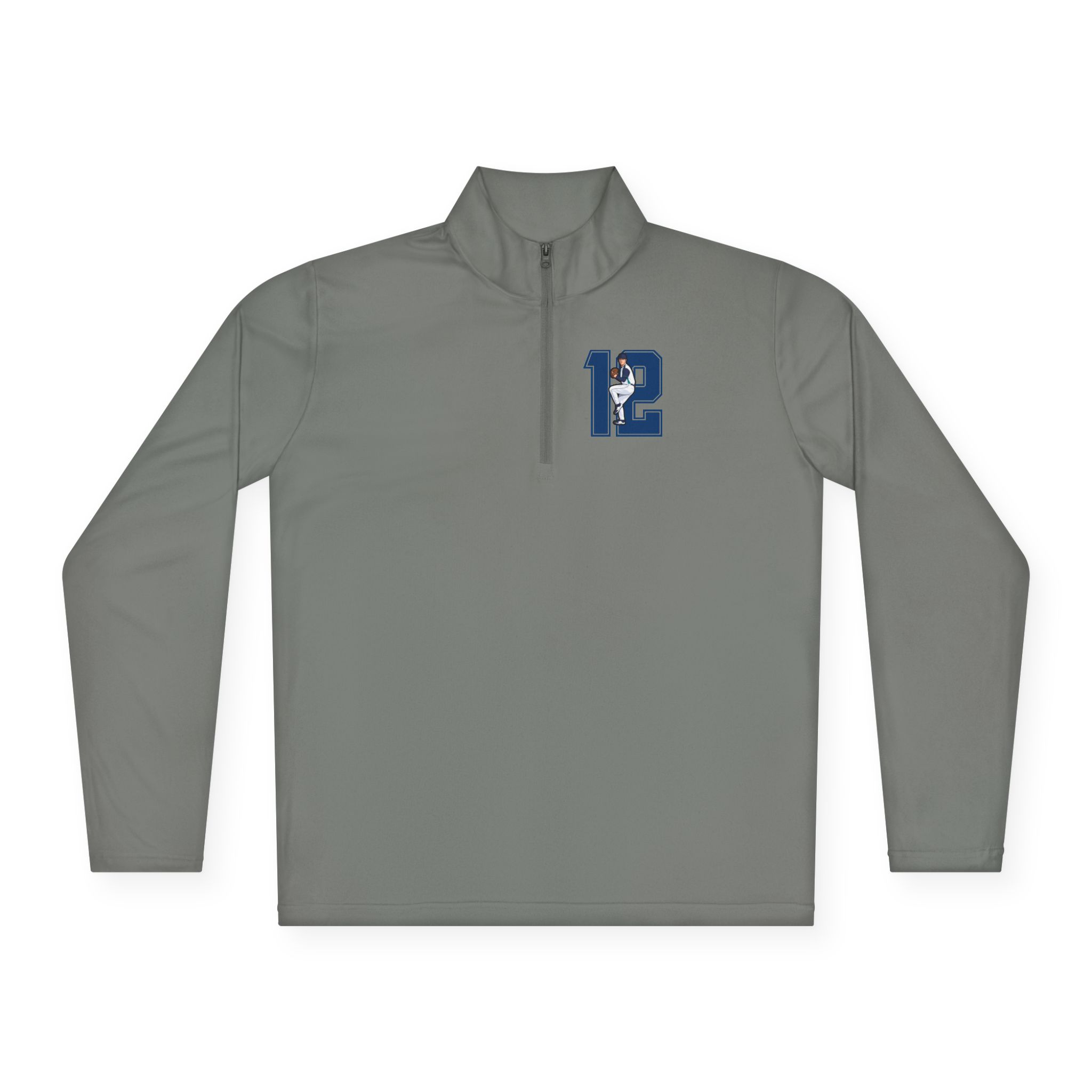Q-Zip Pullover — character_number in Grey