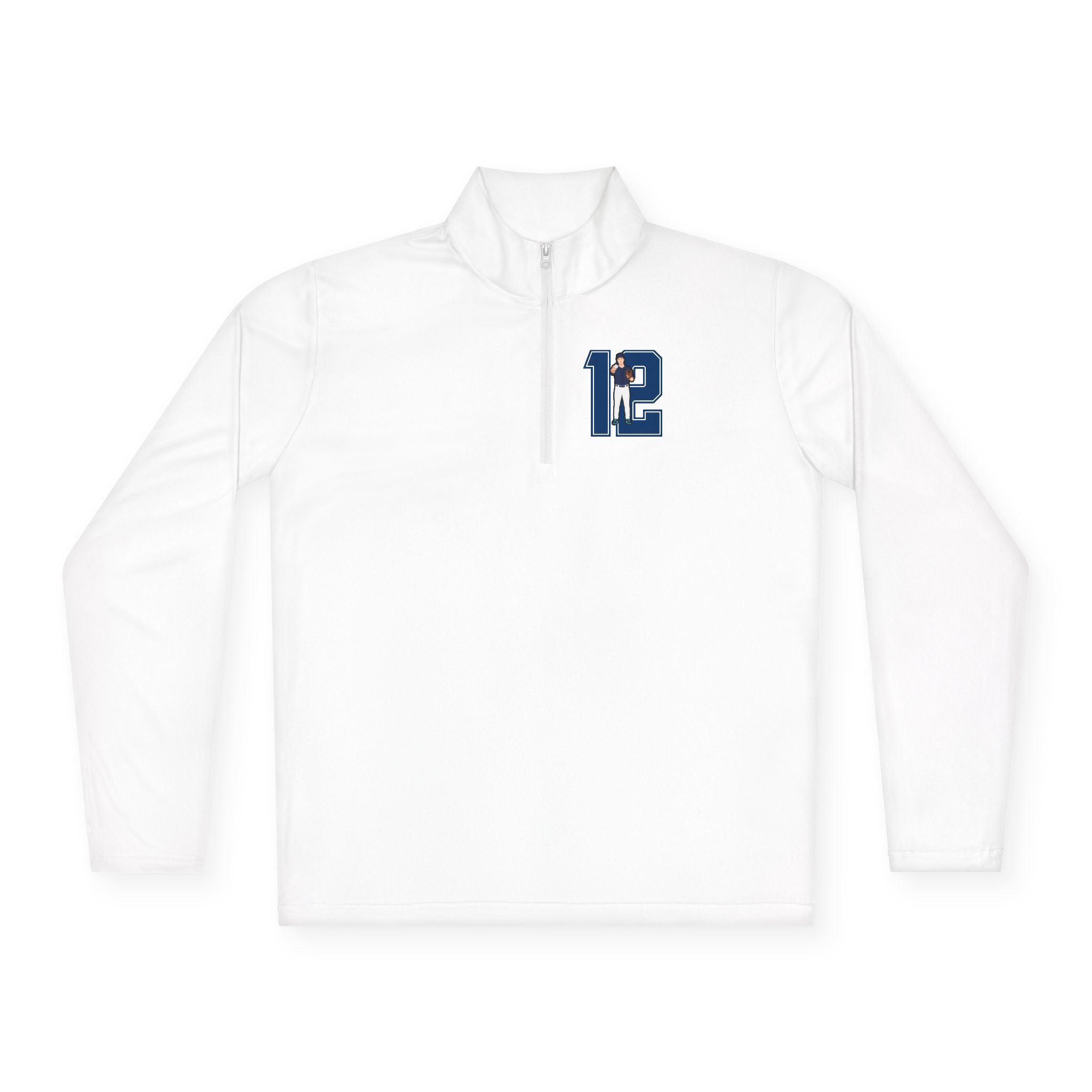 Q-Zip Pullover — character_number in White