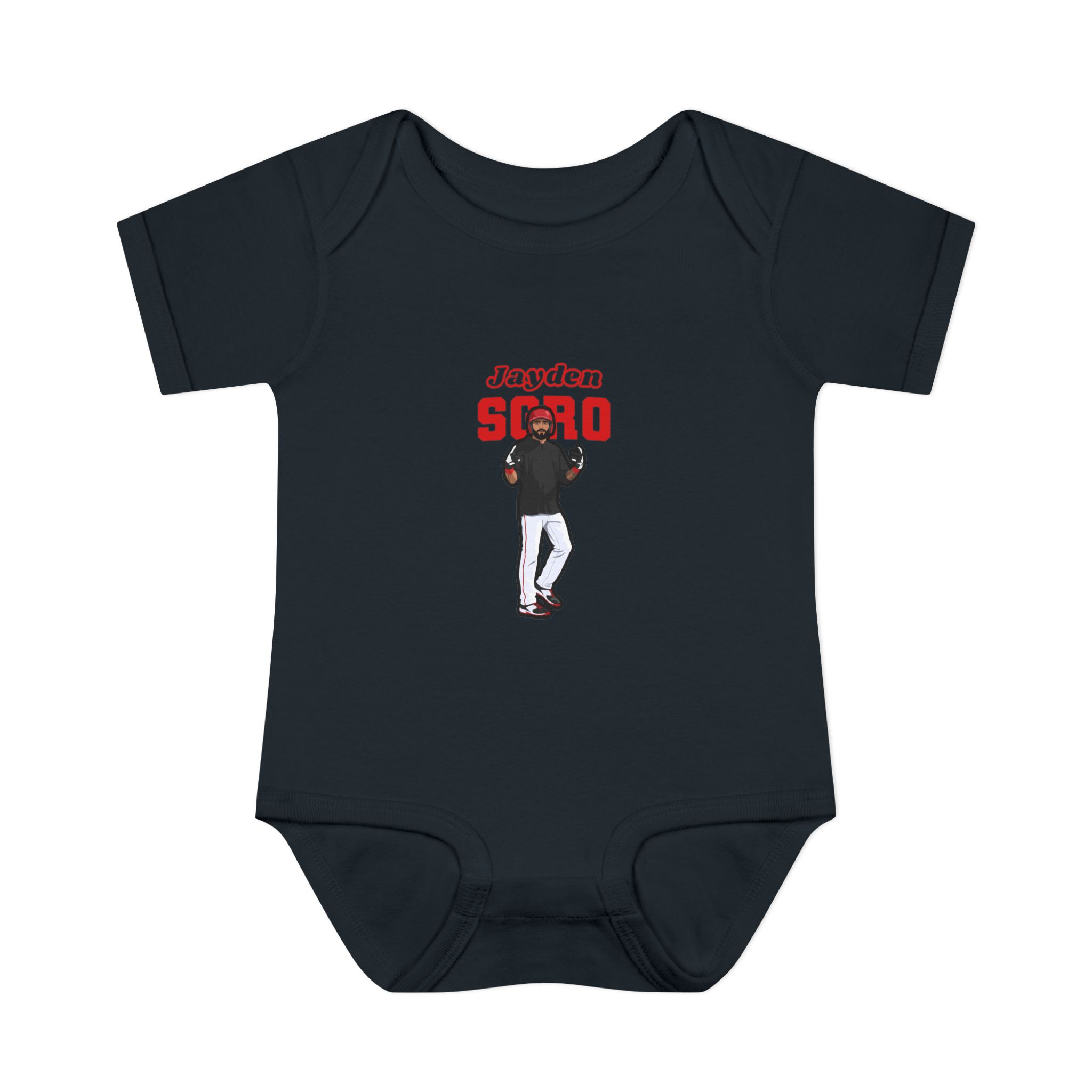 Baby Onesie — character_name_arch in Black