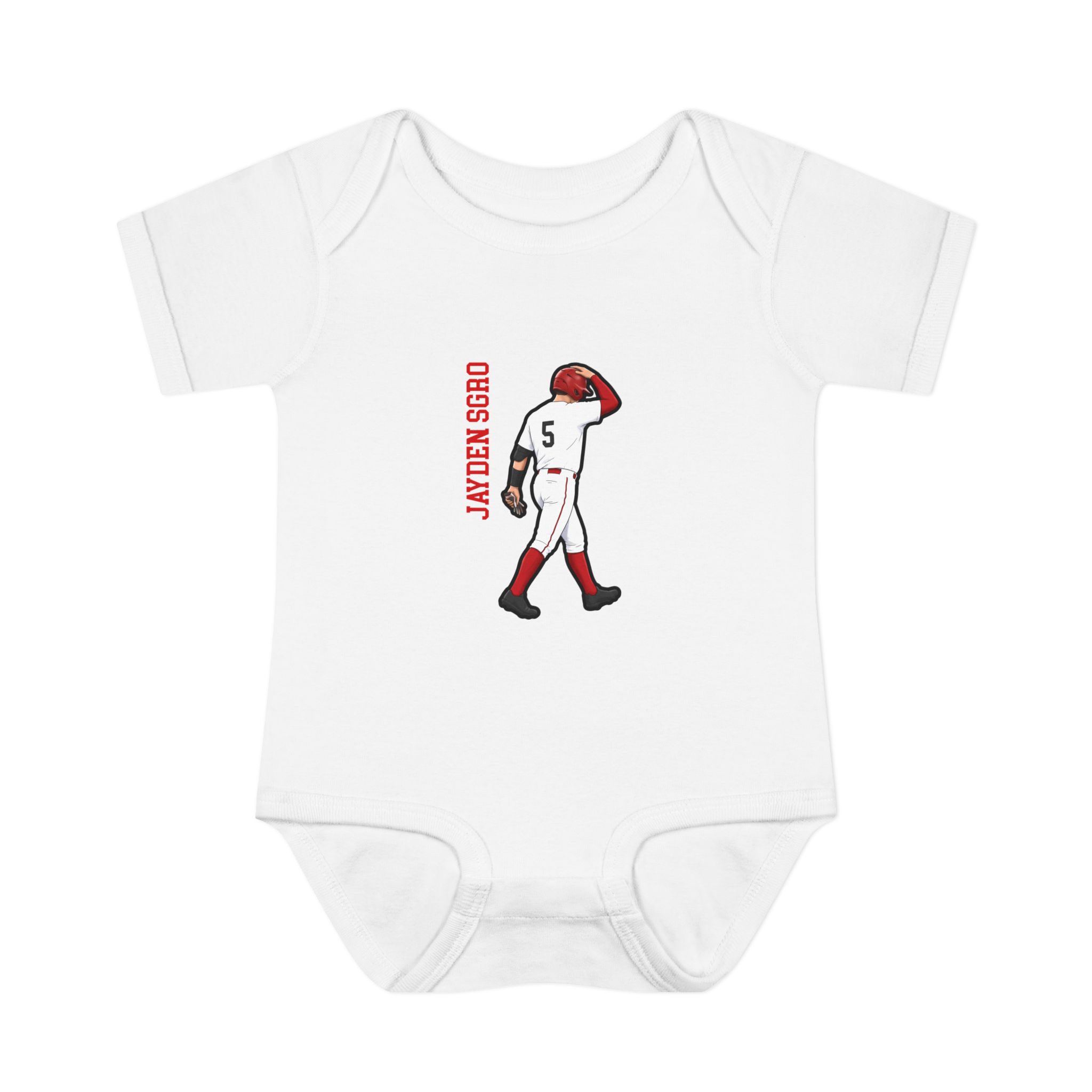 Baby Onesie — character_name_vertical in White