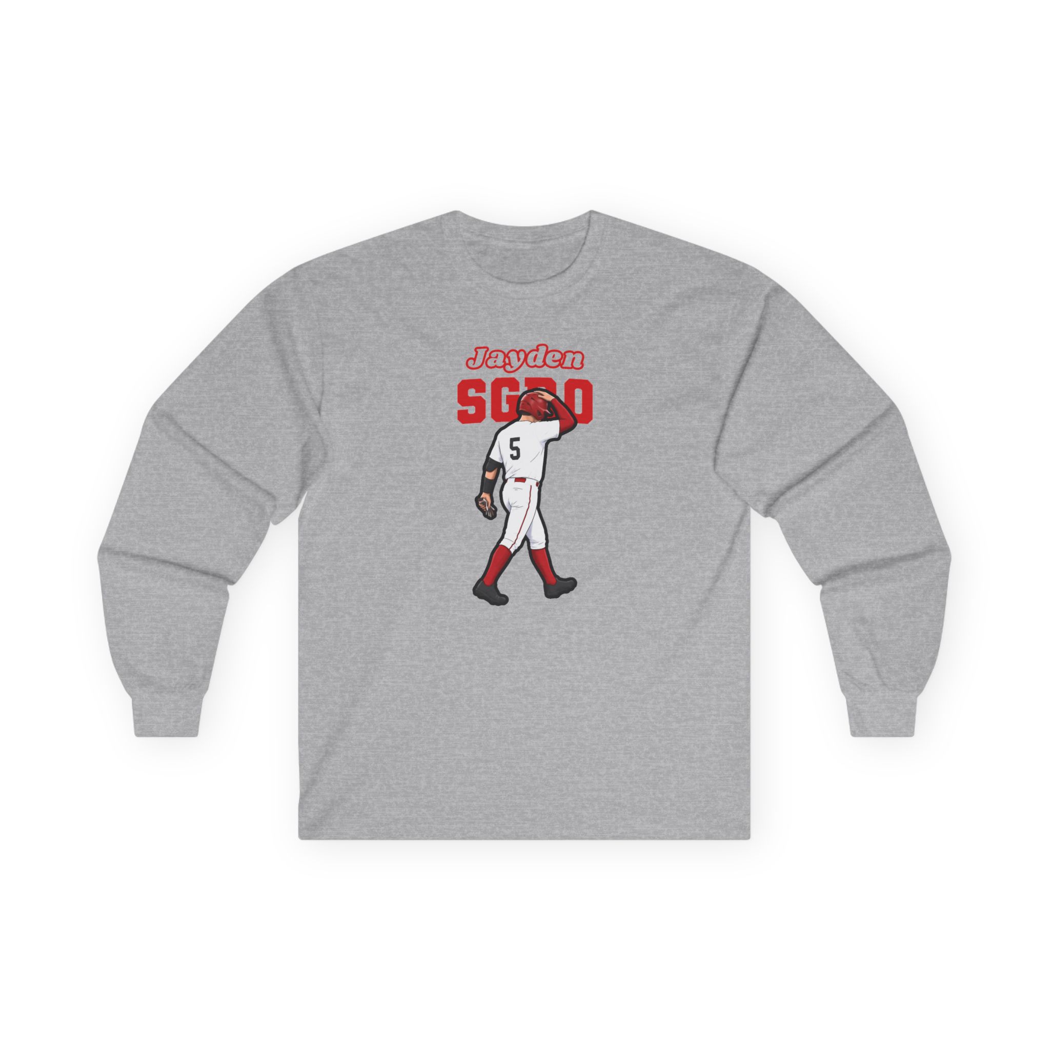 Long Sleeve Tee — character_name_arch in Grey