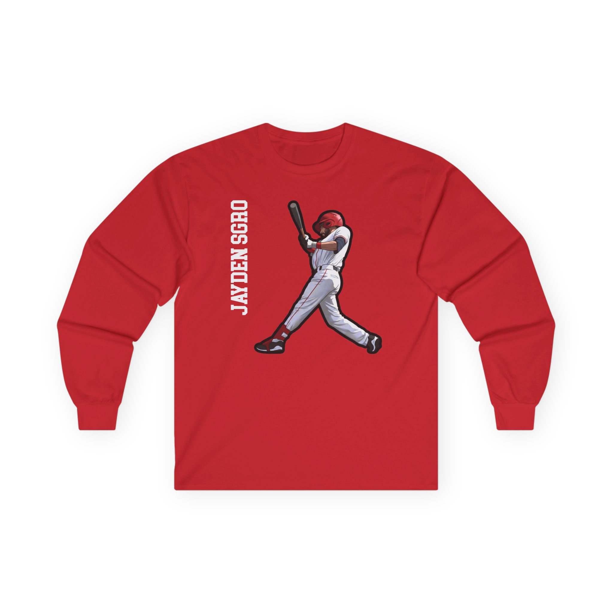Long Sleeve Tee — character_name_vertical in Red