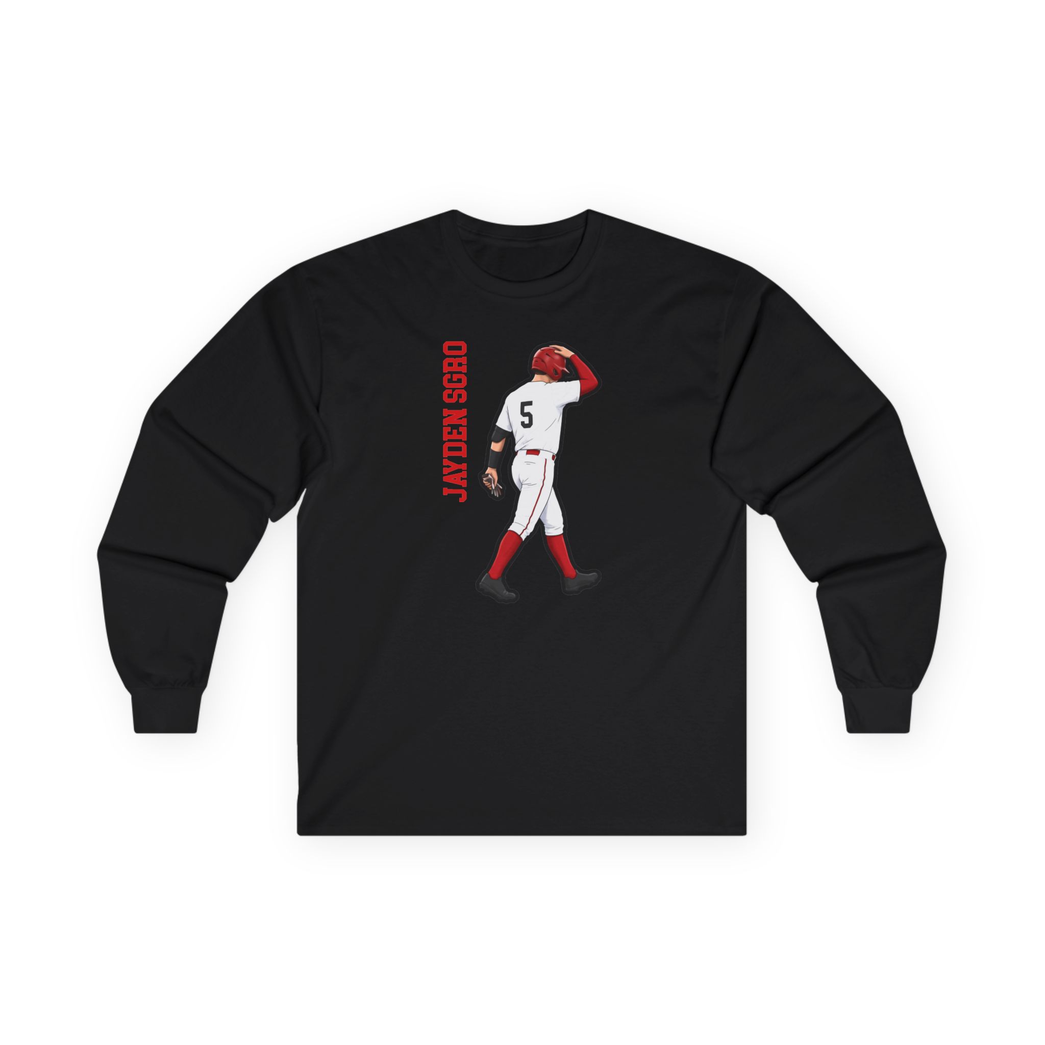 Long Sleeve Tee — character_name_vertical in Black