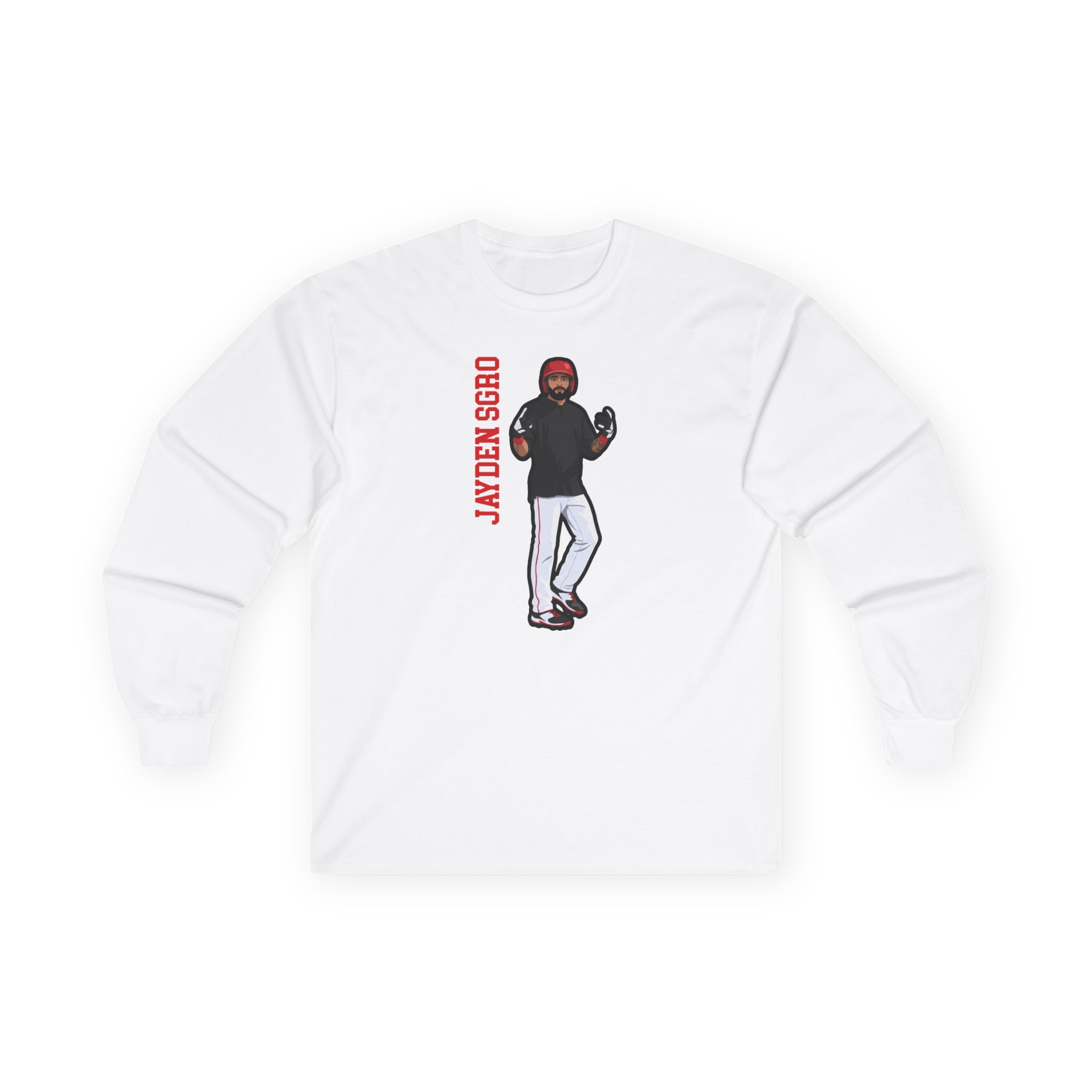 Long Sleeve Tee — character_name_vertical in White